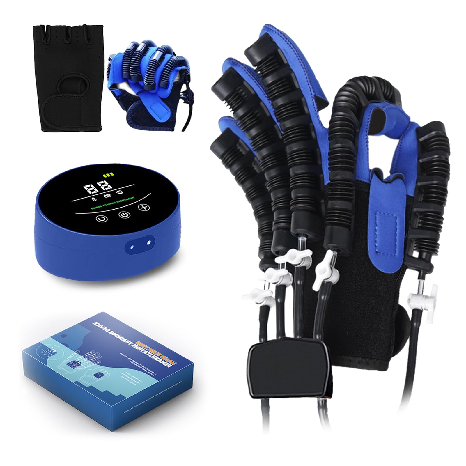 DZKJ Finger Training Rehabilitation Robot Gloves, with Single Finger Training and Mirror Mode Stroke Hand Splint Orthosis Hand Massager(A:Left Hand B:Right Hand)