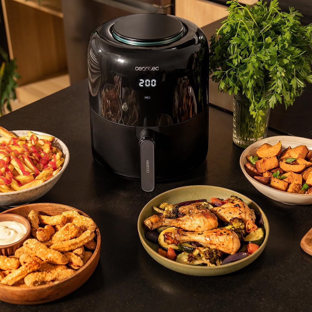 Cecotec Air Fryer Cecofry Pixel 2500 Touch. 1200 W, capacità 2,5 L, 6 programmi, controllo digitale, timer, manico del corpo e tocco freddo, piedi antidisdain, tecnologia PerfectCook. Cecotec Air Fryer Cecofry Pixel 2500 Touch. 1200 W, capacità 2,5 L, 6 programmi, controllo digitale, timer, manico del corpo e tocco freddo, piedi antidisdain, tecnologia PerfectCook.