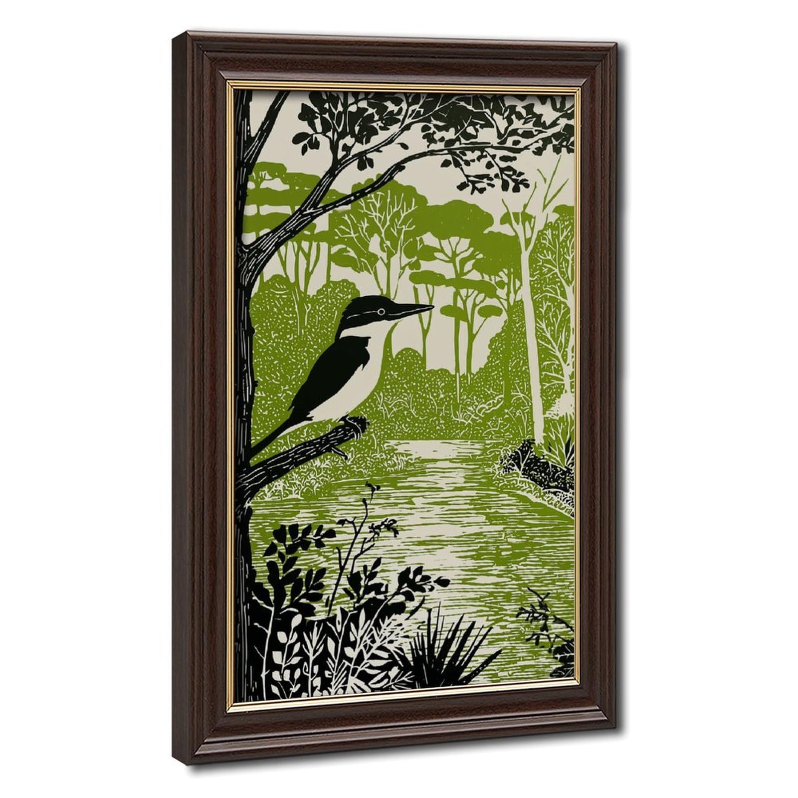 Bird Perched On Tree Branch Poster Canvas Poster for Living Room Decor Gift