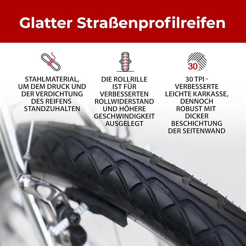 Fincci 26 x 1.95 Slick Kerékpár Gumi Szett Schräder Szelepes Belsőkkel, 3mm Defektvédelemmel - Városi, Országúti, MTB és Hibrid Biciklikhez