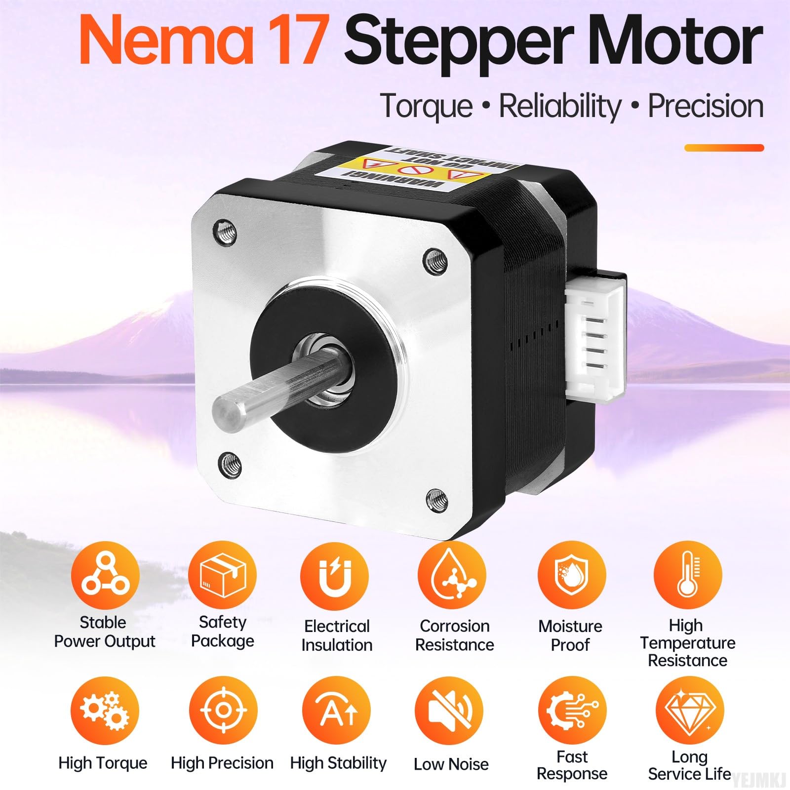 Lot de 5 moteurs pas à pas Nema 17 1,8 ° 2 phases couple élevé 0,29 nm bipolaire 42 x 34 mm 0,4 A 30 Ω arbre 4 fils 24 mm φ5 mm 42 câbles de moteur pas à pas 1 m pour imprimante 3D DIY Robot