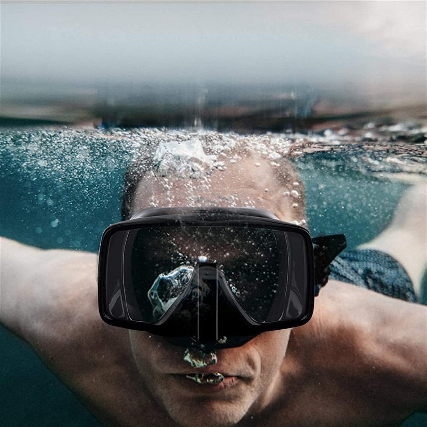 Tauchmasken, Schnorchelmaske, Antibeschlag-Silikon-Unterwasser-Schwimmbrille, HD, Nicht polarisierte Taucherbrille, Schwimmausrüstung für Erwachsene