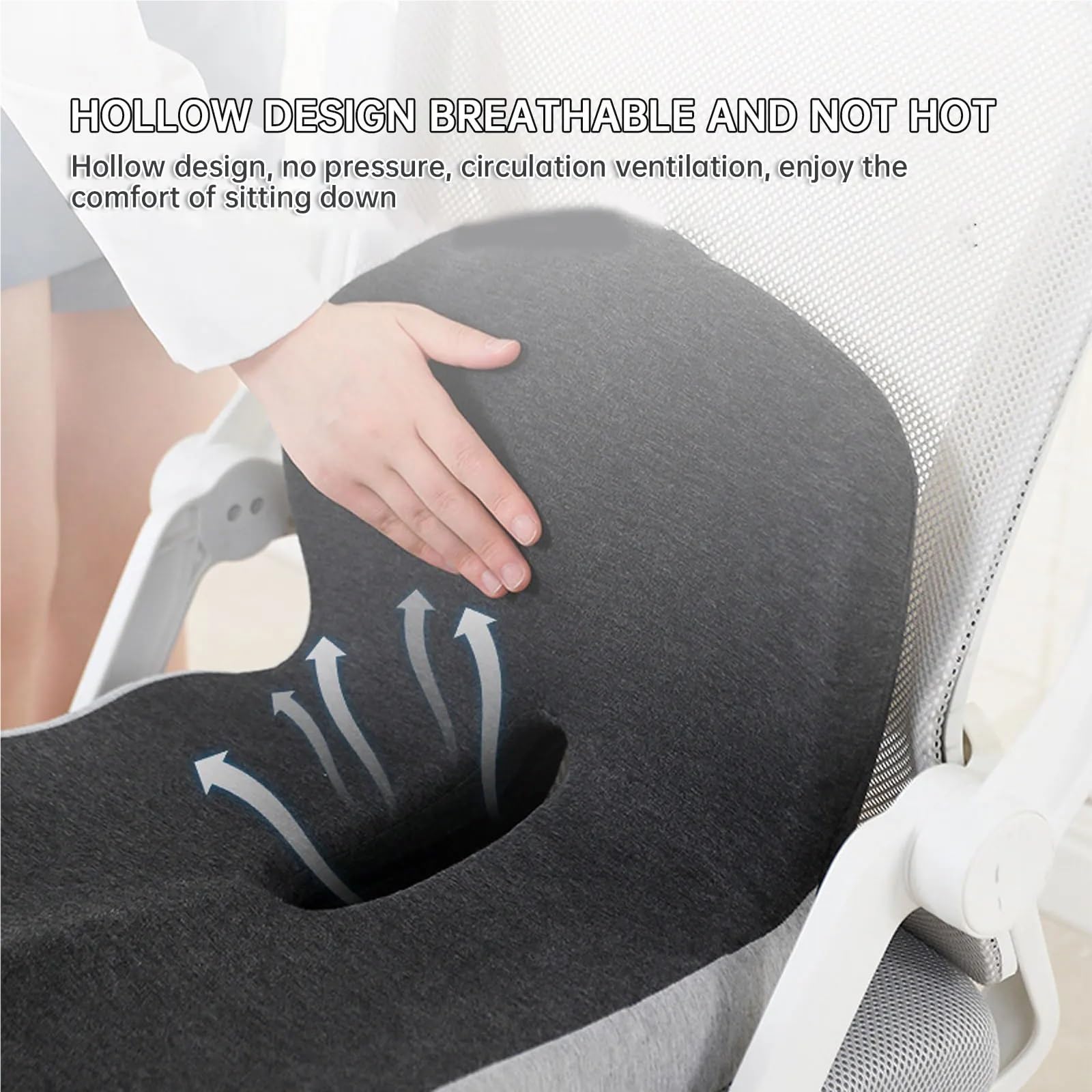 Memory Foam Sitzkissen Einteiliges Sitzkissen aus Memory-Schaum, Rückenlehne, Kissen, Bürostuhl for Studenten, Stuhlkissen, Auto-Taillen- und Gesäßkissen Für Bürostuhl(Blue)