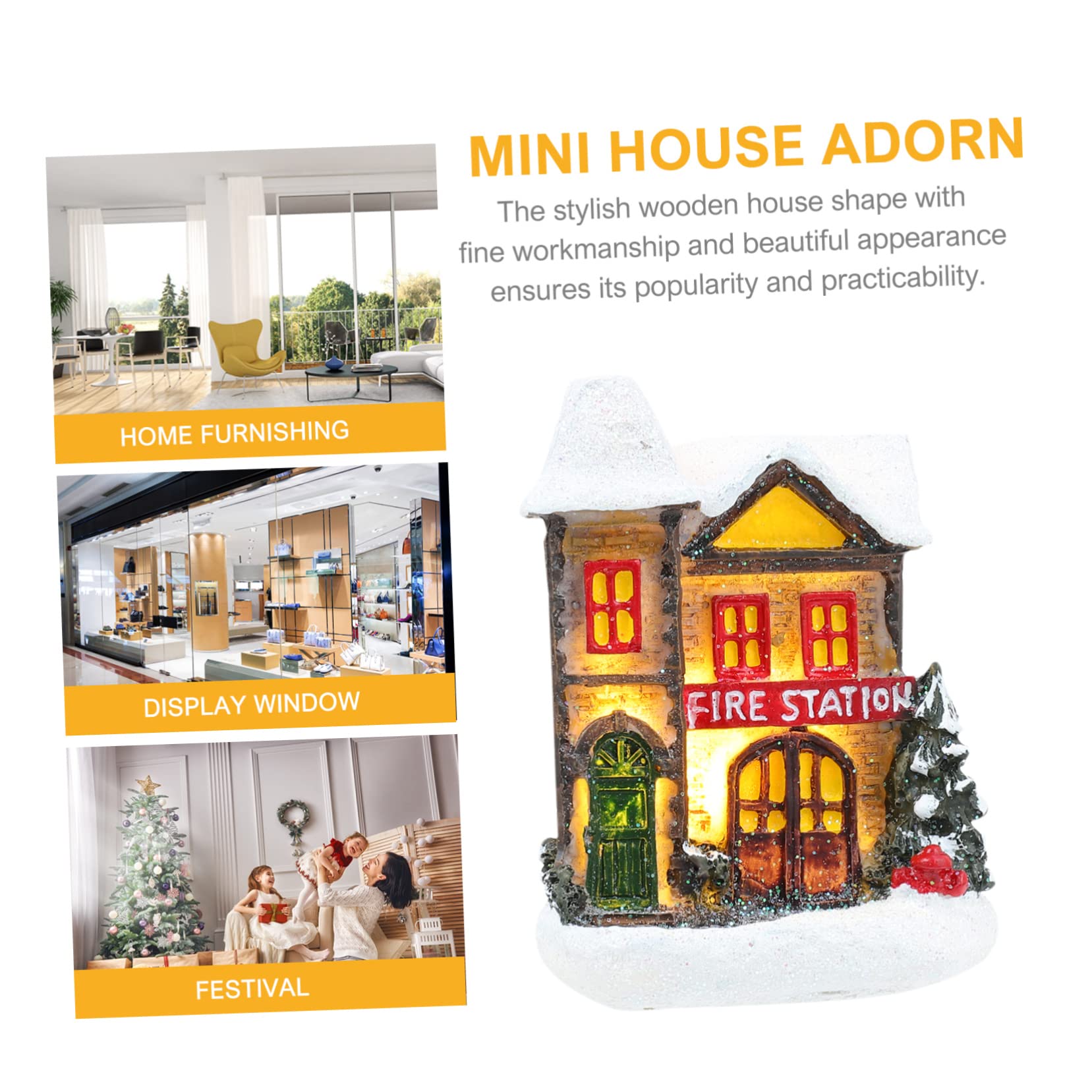 Cabilock 5 Pz ornamenti per la casa decorazioni casa natale fai da te case figurine decorazione natale casa decorazione natalizia casa ornamento della scena del festival casa in resina