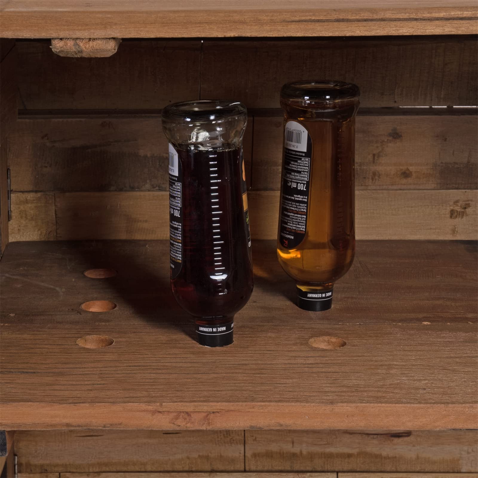 DESIGN DELIGHTS Rustique COMPTOIR de Bar Basta | 150x100x50 cm (lxhxp), Bois Massif | Armoire à vin, Armoire de Bar, minibar, comptoir à vin Vintage, comptoir de Vente, Bar en Bois