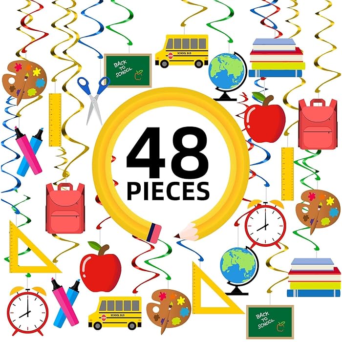 Buy Joy Bang 48 PCS Back to School Decorations Hanging Swirls Back to