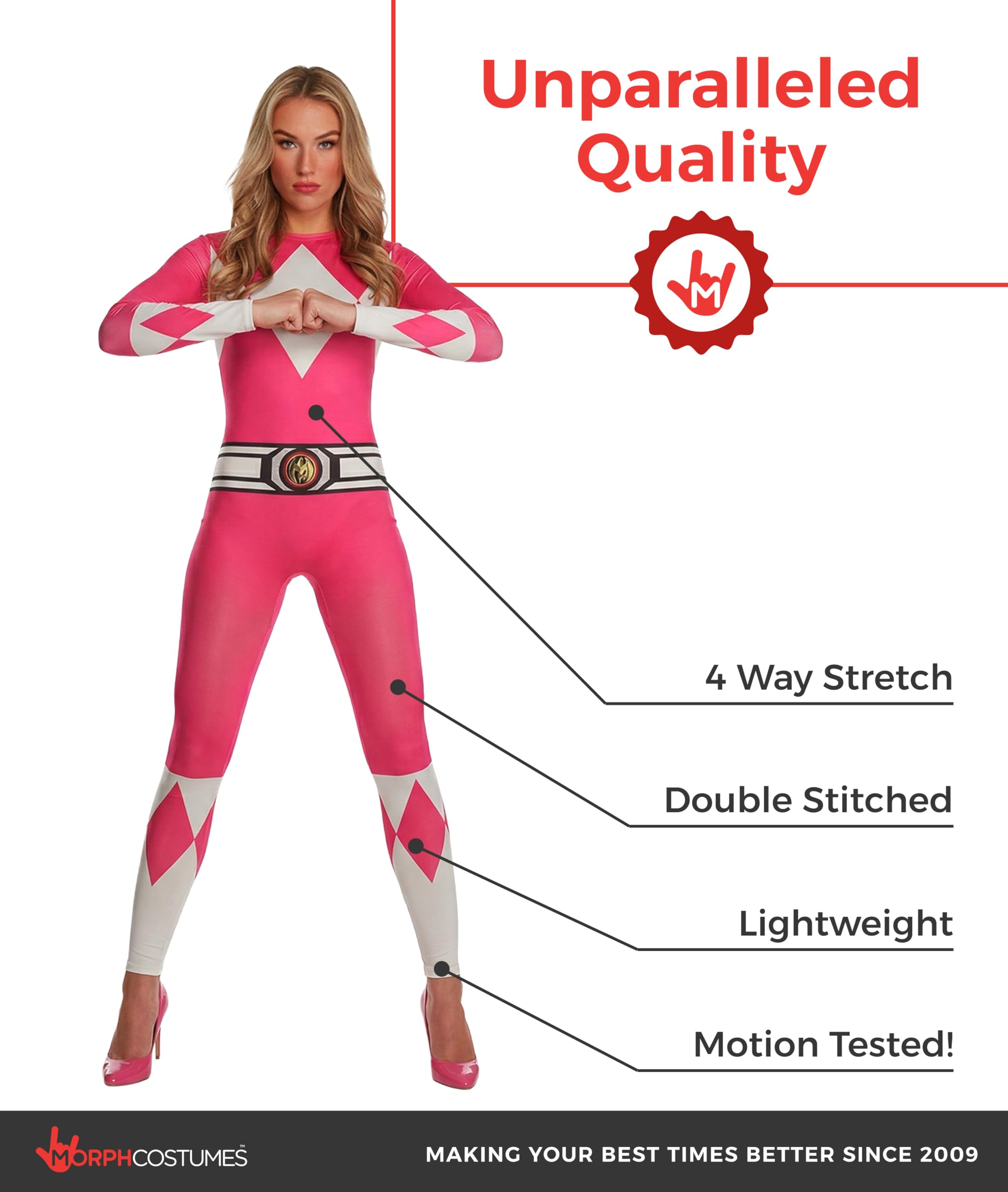 Morphsuits Oficjalny damski kostium Power Rangers na całe ciało
