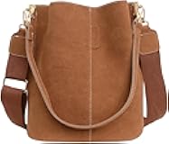 Suede Bucket Bag for Women 2024 Fall Fashion Suede Work Tote Bag Suede Crossbody Bag Brown Suede Handbag