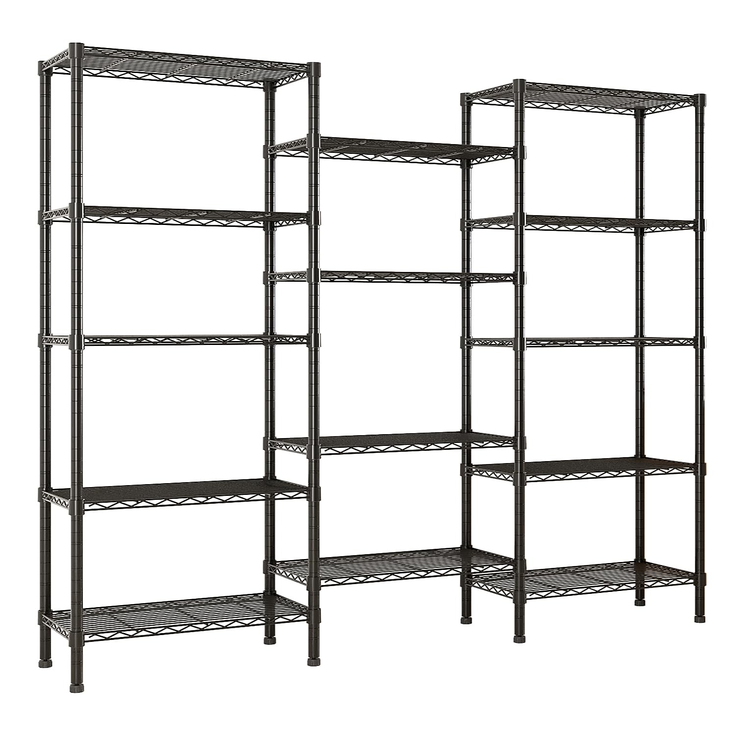 Baisha Adjustable Storage Shelves,for Kitchen, Garage, and Living Room. Even Commercial Supermarkets, Restaurants, Warehouses(Black, 21.7
