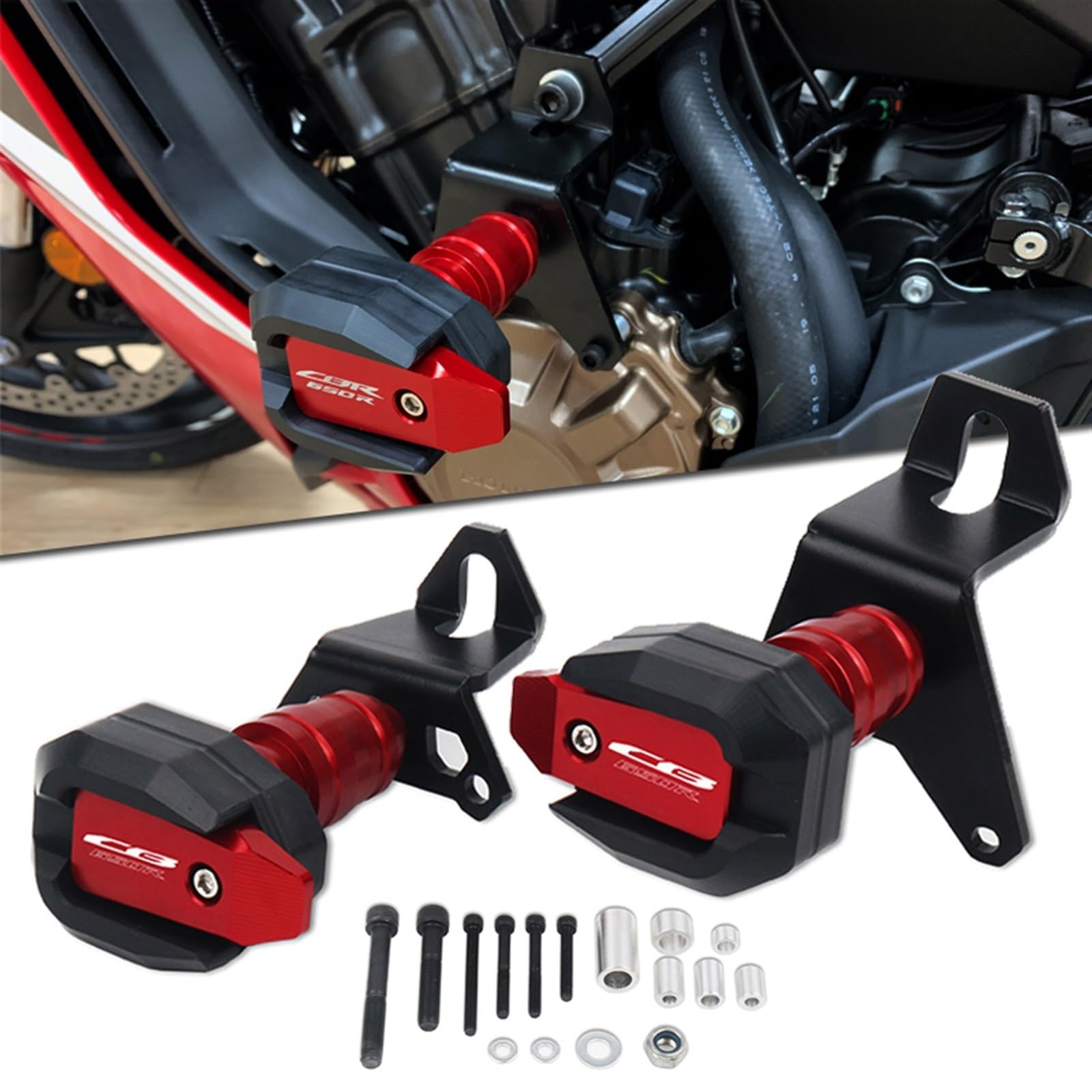 Paratelaio Protezione Moto Honda CBR650R 2019-2024 - Anticaduta In Alluminio CNC Con Slider - Foto 13