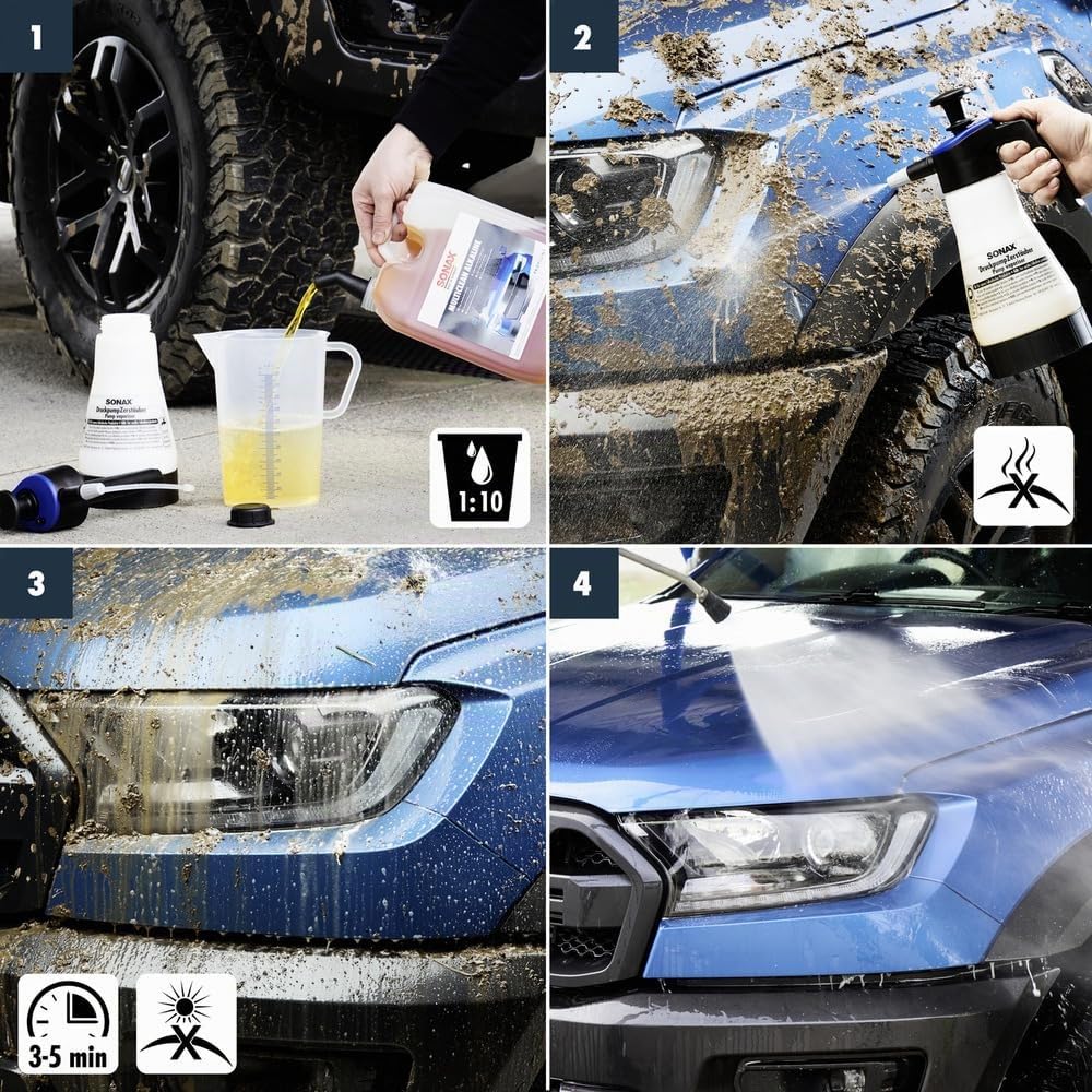 SONAX PROFILINE MultiClean Alkaline (5 litros) Limpiador alcalino disuelve Incluso la Suciedad más rebelde, como los Insectos y los depósitos más Duros de Polvo de Frenos | N.° 06295000