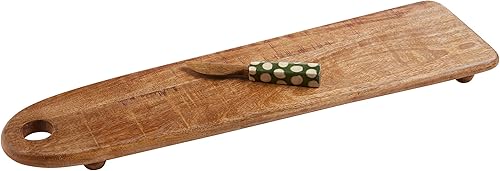 Mud Pie Juego de tablas de servir con patas largas, tablero de 6 x 22 pulgadas | Esparcidor de 6 pulgadas