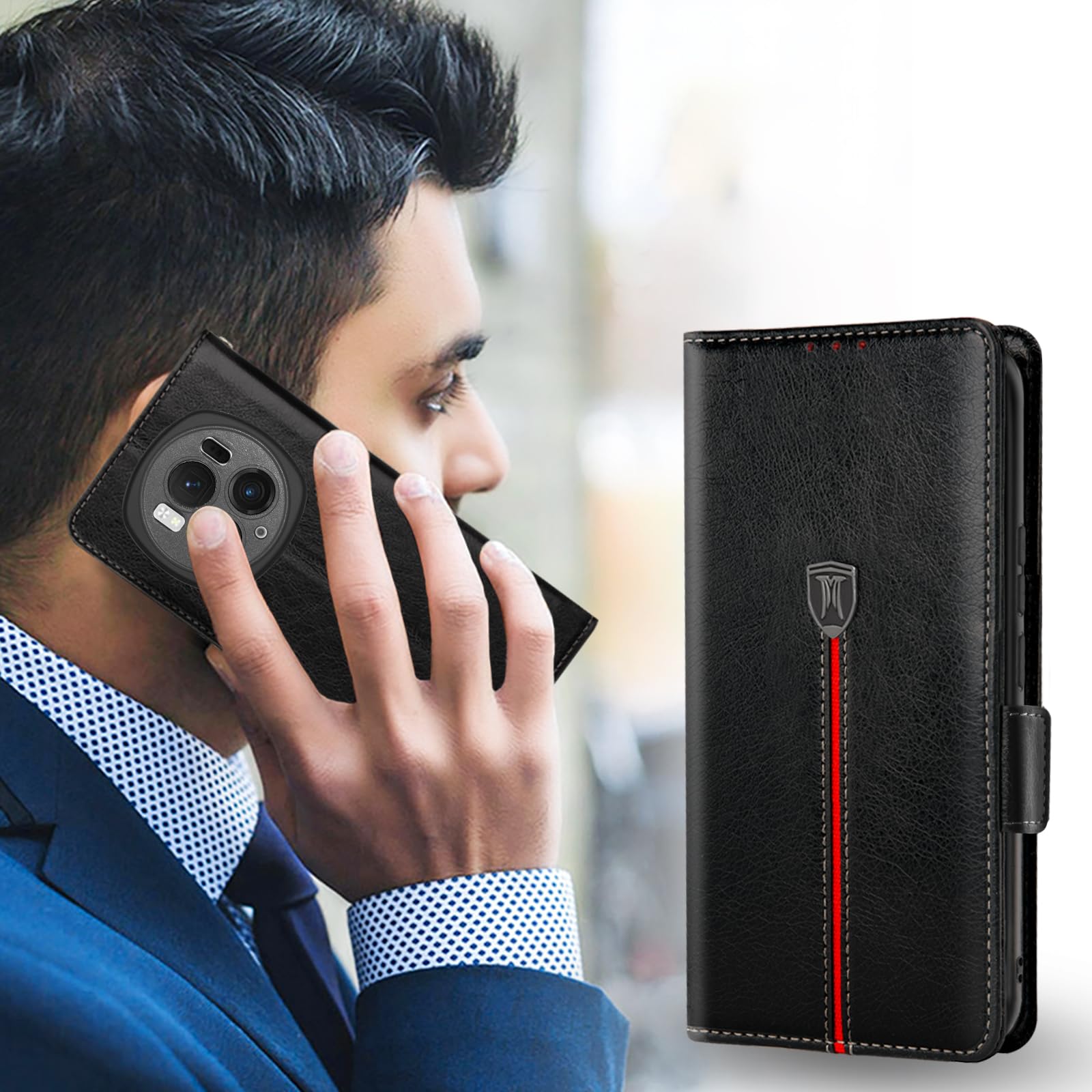 Ganbary Cover Compatibile con Honor Magic 6 Lite, Premium Pelle PU Flip Libro Custodia per Honor Magic 6 Lite [Protezione Completa] [Slot per Scheda] [Funzione di Supporto], Viola