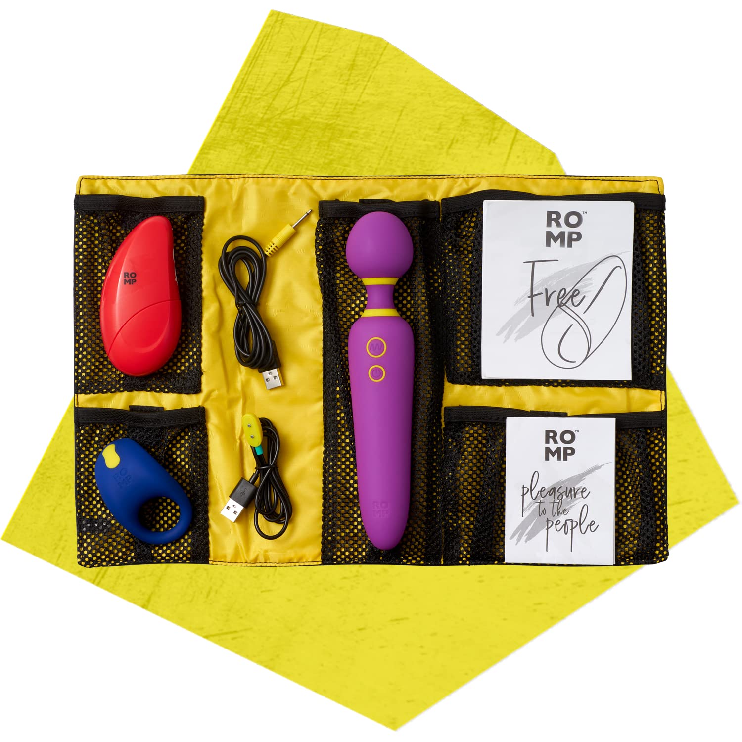 ROMP Pleasure Kit Sex Toys per Coppie | Succhia | Clitoride per Donna da Viaggio | Massaggiatore con 6 Modalità | Anello Vibrante per il Pene da Uomo | Giochi Sesso per Adulti Lui Lei