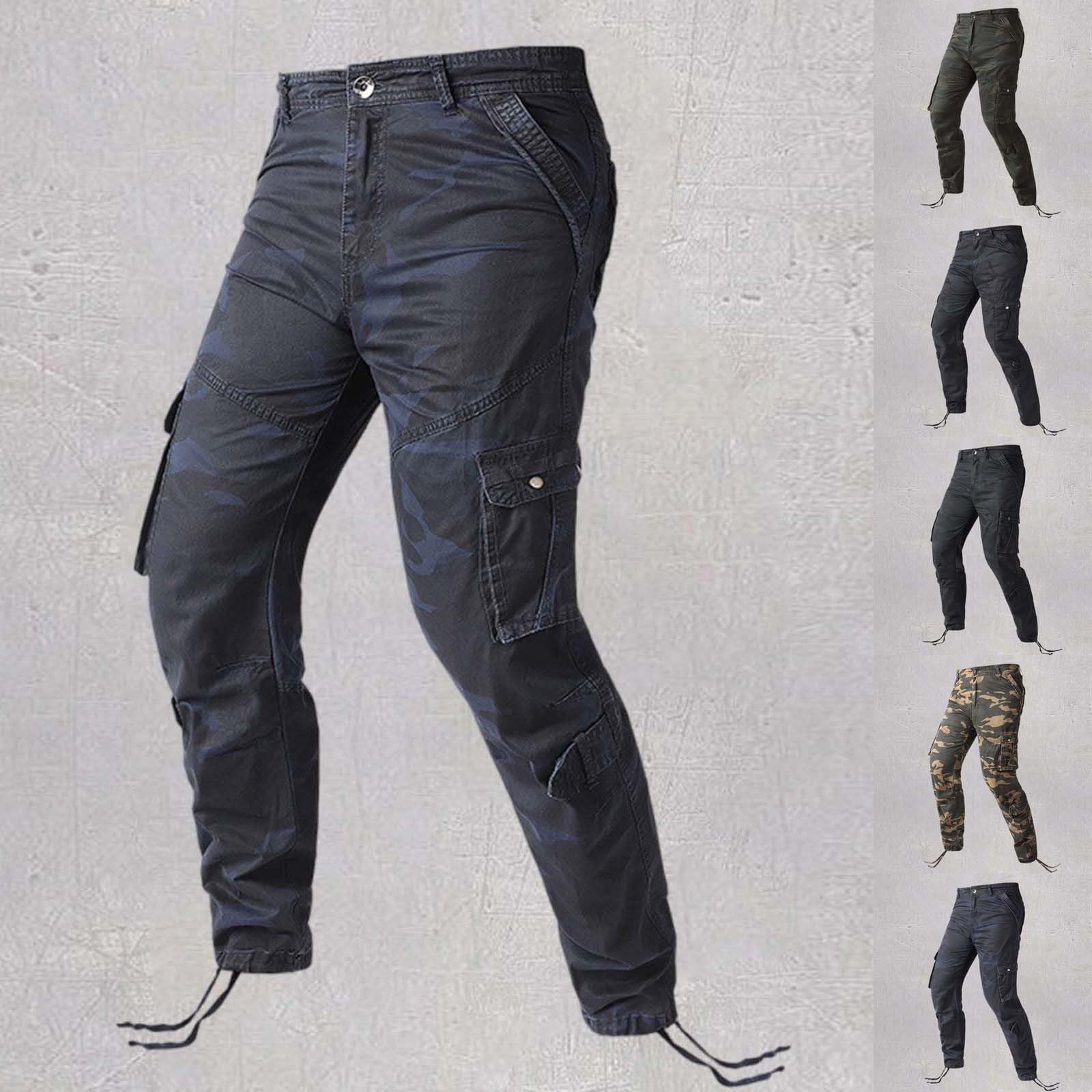 Generisch Pantaloni cargo da uomo mimetici: pantaloni outdoor con molte tasche, pantaloni sportivi leggeri da jogging con polsini, resistenti all'abrasione, pantaloni da lavoro classici e comodi, per