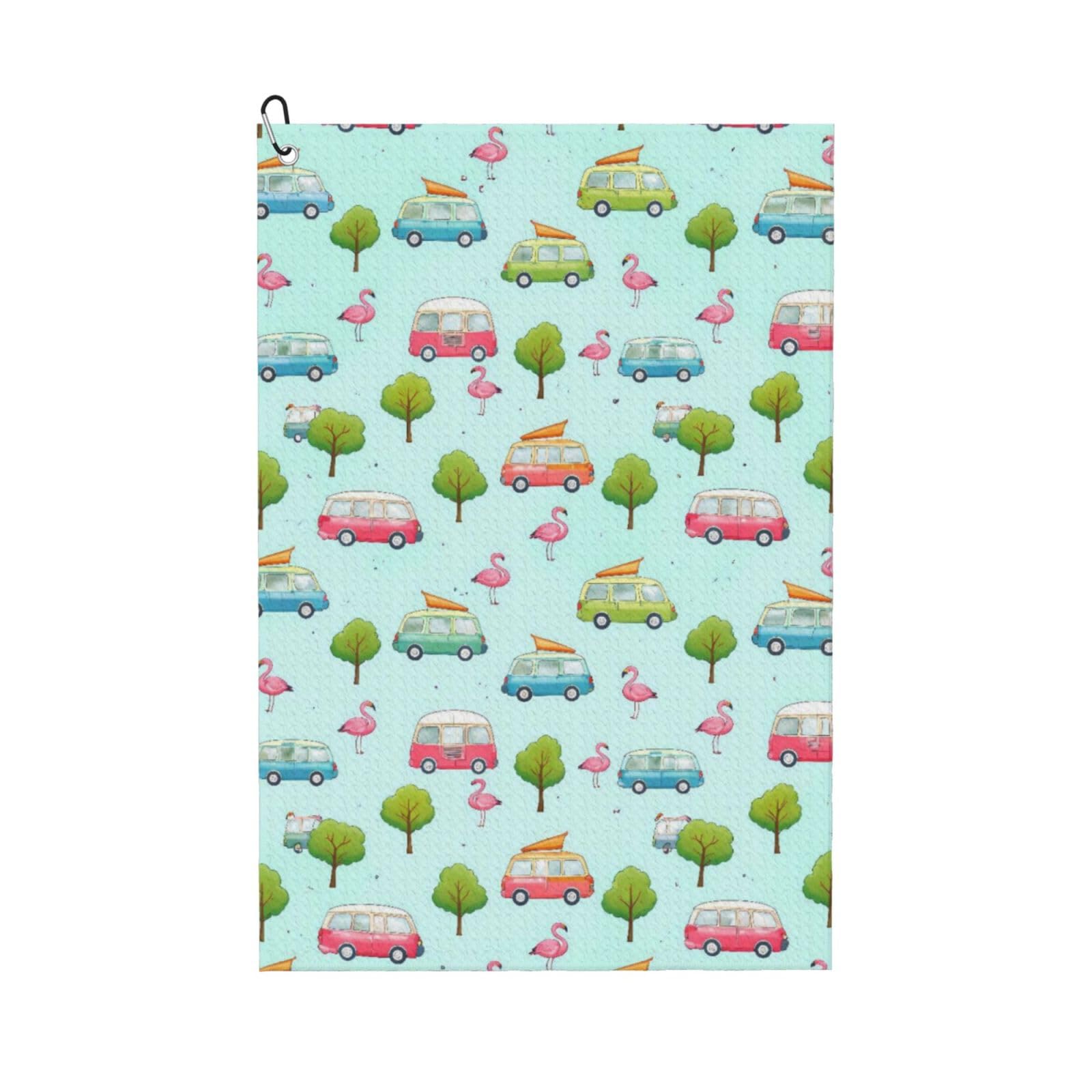 BSDFGSDD happy camping flamingo mint green Golf Towel 24 x 16 inches