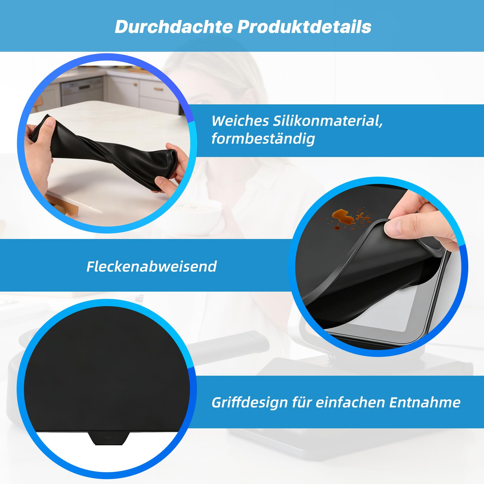 Set protezione schermo e deviatore vapore per Thermomix TM7 Bimby, copertura display in silicone contro graffi e urti, deviatore di vapore girevole per proteggere mobili e pareti, accessori resistenti