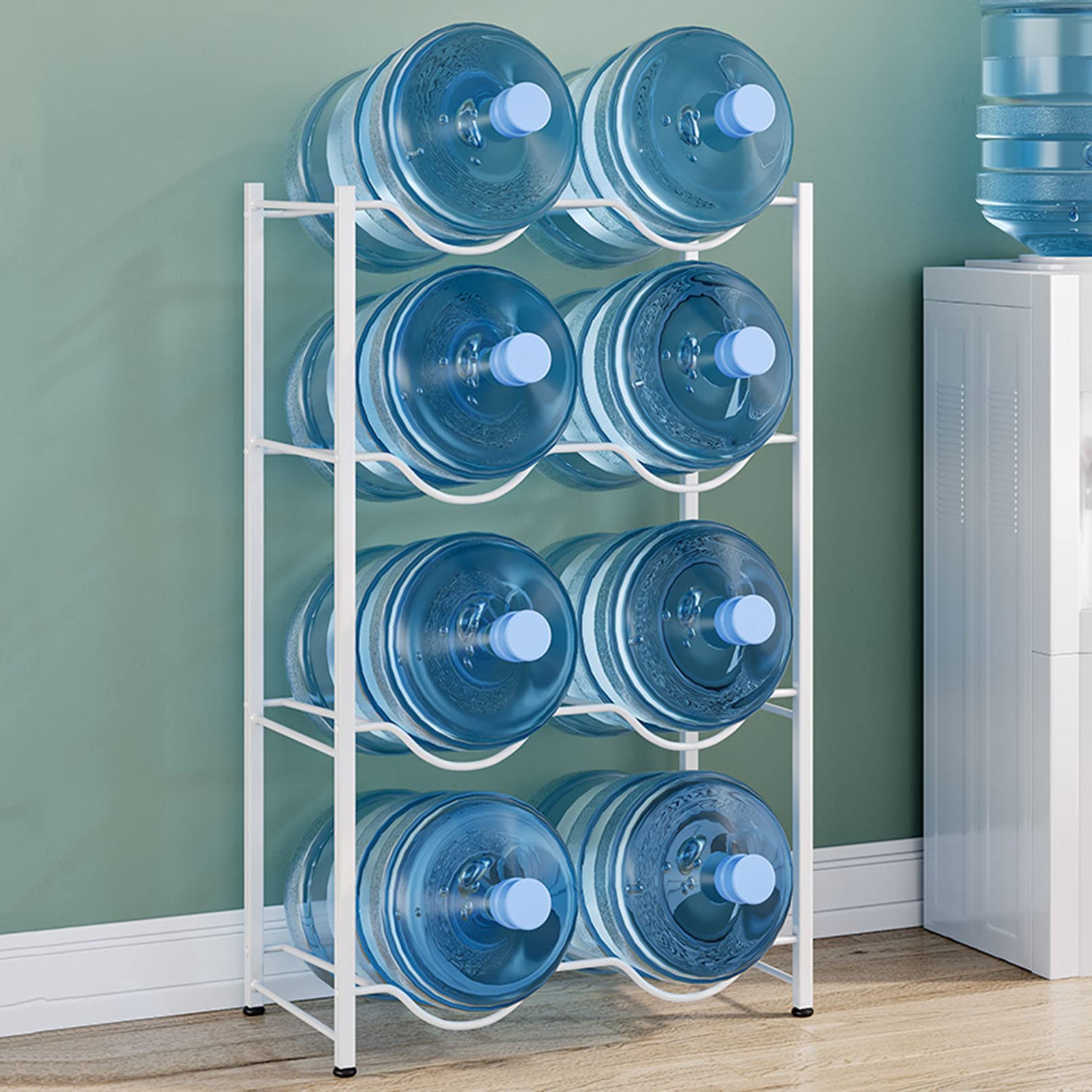 Soporte para jarra de agua de 5 galones, estante vertical de metal cromado para almacenamiento de agua, organizador de botellas, enfriador de agua, soporte para jarra, para el hogar, la cocina y