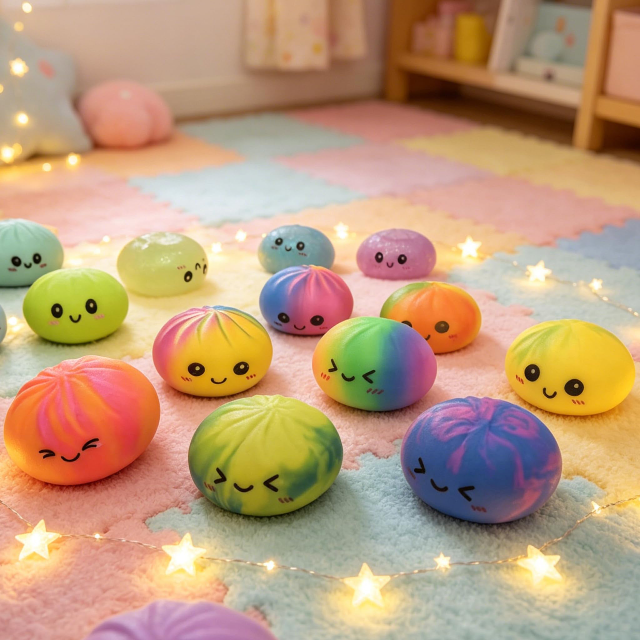 Colorful Dumpling Squishies New Mystery Glitter Squishies Dumpling with Box Stress Relief Balls Sensory Toys Desk Squeeze Toys Gift — view 7