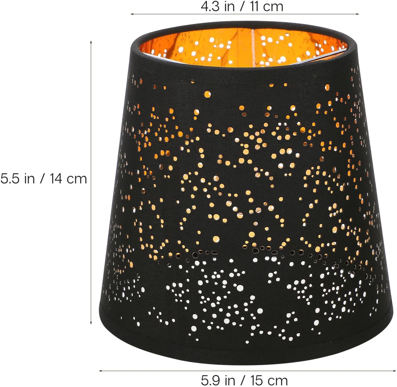 ibasenice Clip-On Lamp Shade 5.9x5.9x5.5 Inch, Hollow-Out Fabric Bulb Cover for Warm Diffused Light, Easy Install for Table Floor Wall Lamps in Bedroom Living Room image 2