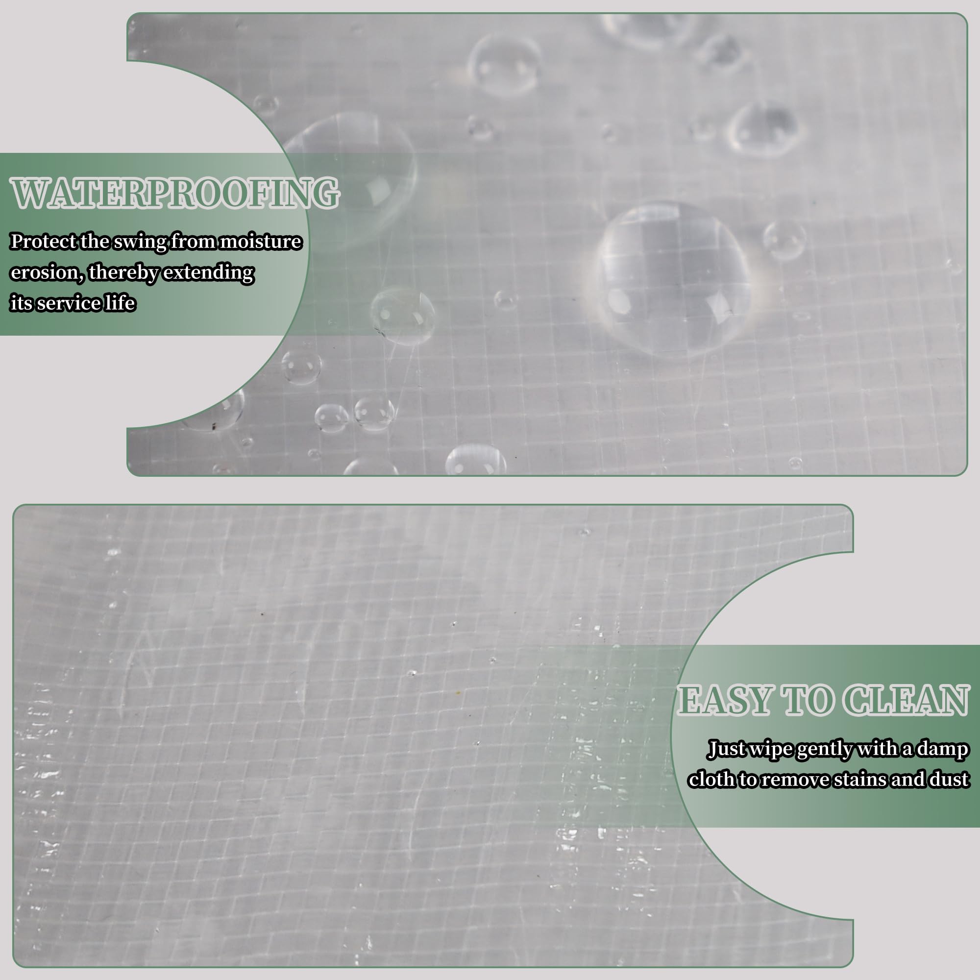 Funda protectora para sillón de playa, impermeable, resistente al viento, resistente a los rayos UV, resistente a los desgarros, 135 x 105 x 140 x 175 cm (transparente)