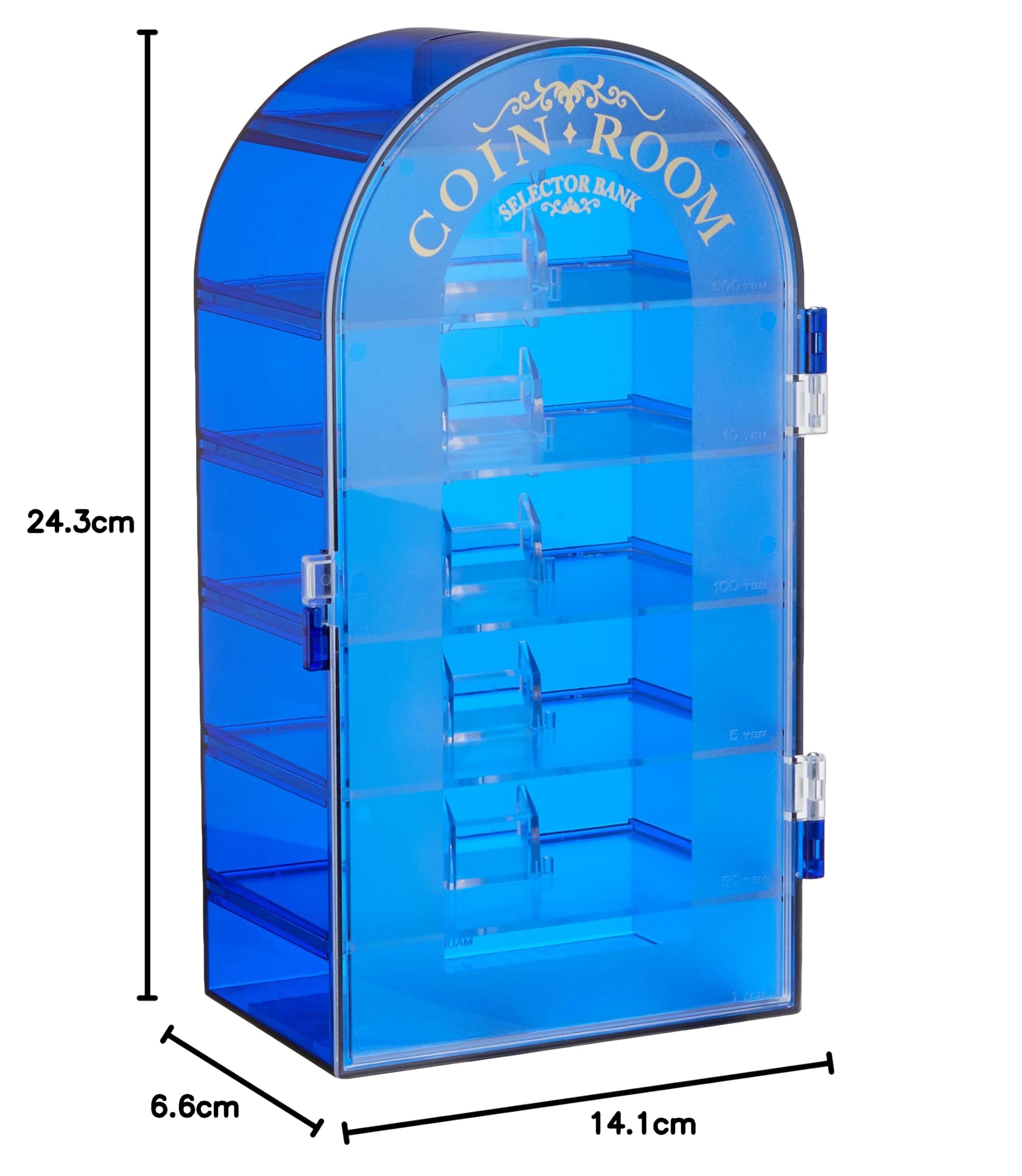 Amazon | トイボックス 貯金箱 ブルー W141×D62×H243(mm) 1939B コイン
