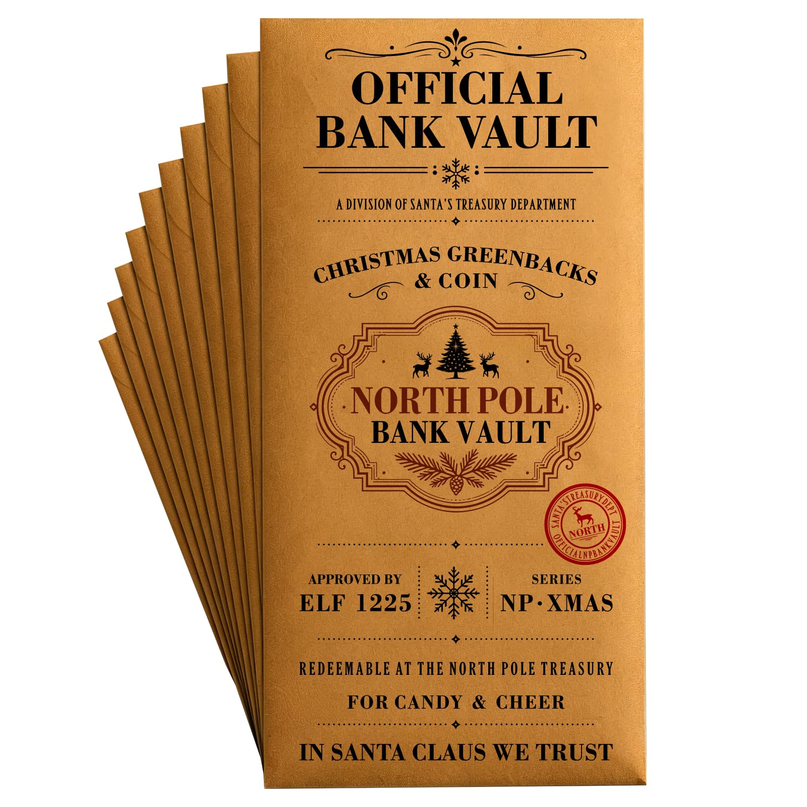 24 Packs Christmas Money Holders for Cash Gift Kraft Envelopes, 3.54" x 7.87" Christmas Money Cards Gifts 2026, Xmas Reindeer Money Envelopes for Family Friends Cowokers Kids