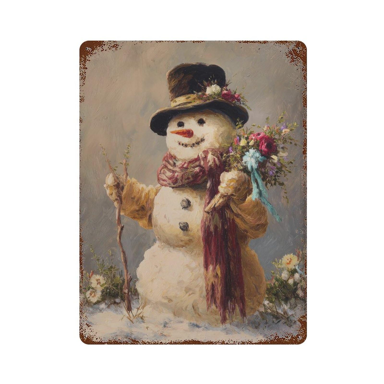 xiaoxiaoshen Snowman. Impressionist Wall Decor Art Metal Tin Poster Modern Home Decor Art Home Bar Shop Decorations Vintage Sign 40x30cm
