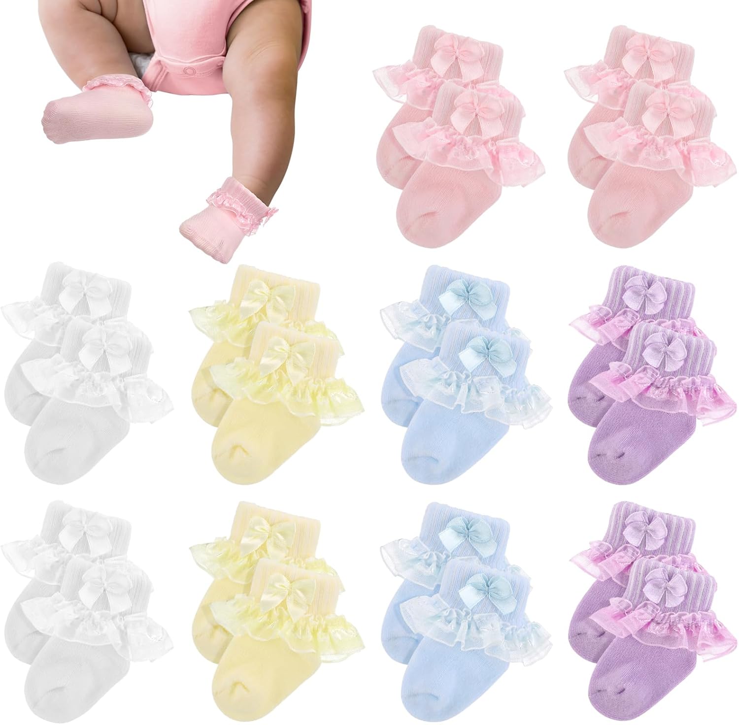 Twistover 10 Pairs Preemie Socks Preemie Ruffle Socks