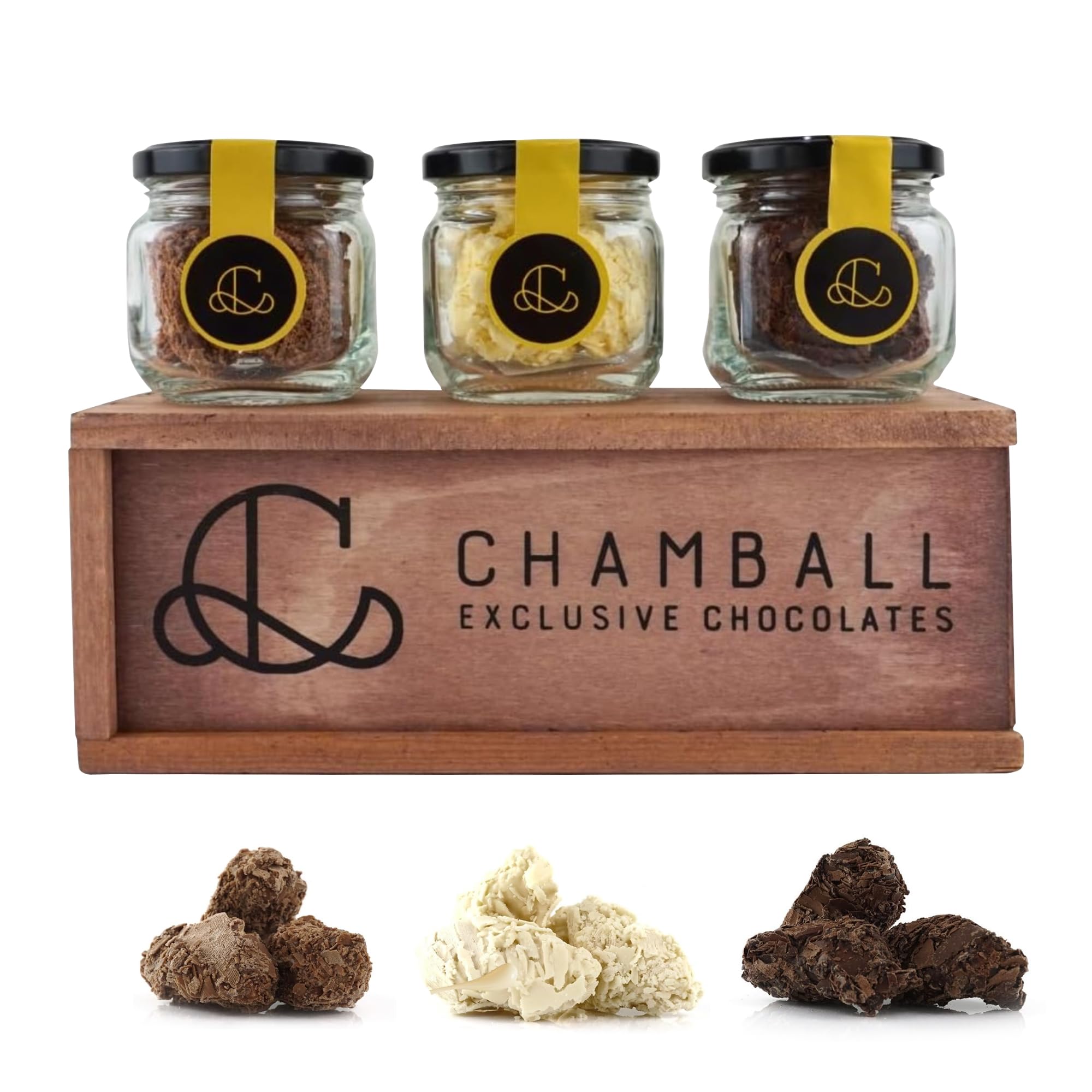 Caja de Chocolates para Regalar, 15 Trufas de Chocolate Belga con: Chocolate Blanco, Negro y con Leche, Rocas de Chocolate ideal Caja regalo Chocolate con Trufas Magicas, Chocolate box de CHAMBALL