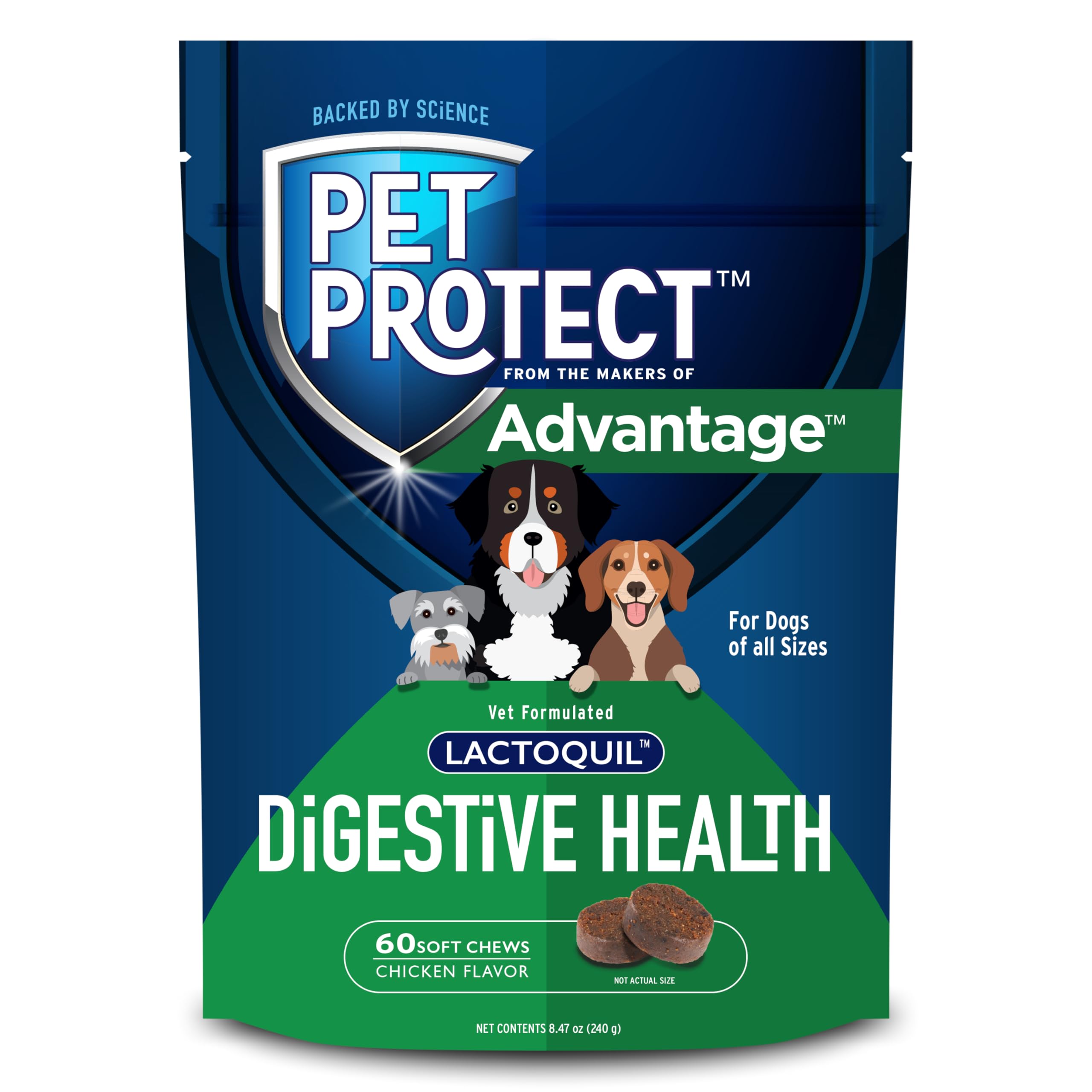 Digestive Health Supplement with Probiotics for Dogs, Vet-Formulated Lactoquil, Chicken-Flavored Soft Chews (60 Count)