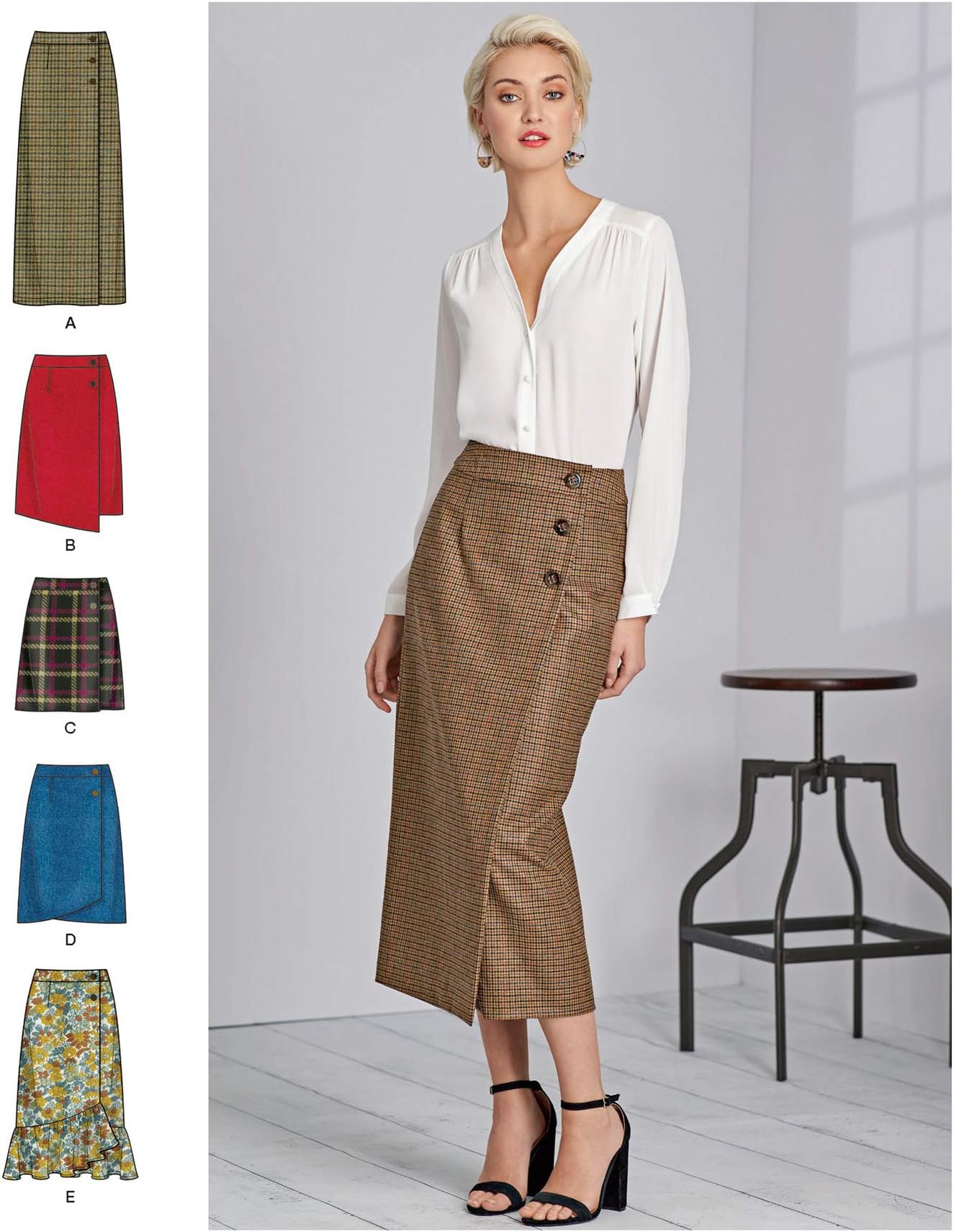 Wrap midi skirt sewing pattern Clearance