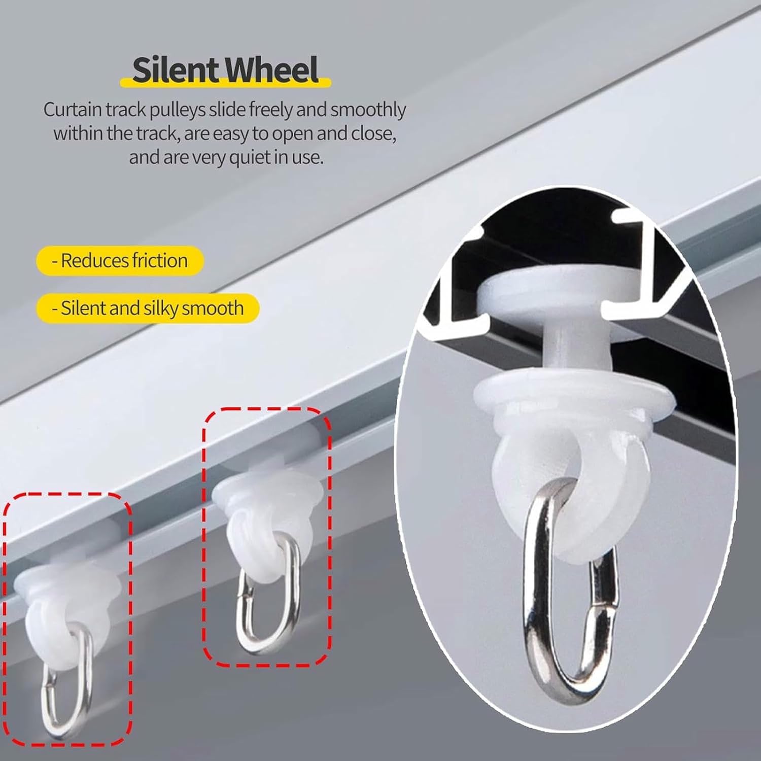5 10 15 20 25 30 Ft Long Curtain Track Ceiling Mount No Drill - Hanging Privacy Curtains for Room Divider - Aluminum Curtain Single Tracks for Apartments, Hospital, Rv~/