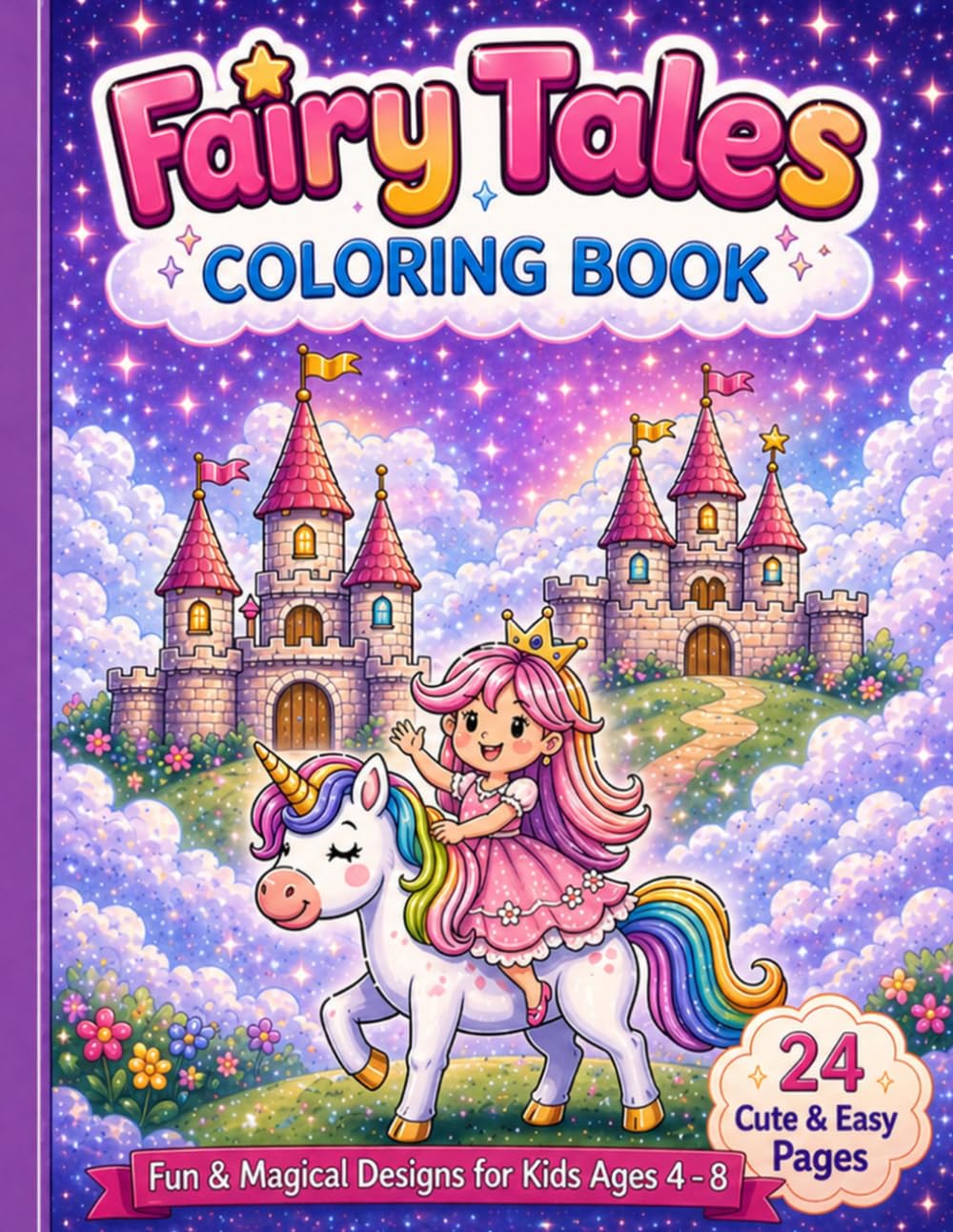 Fairy Tales Coloring Book for Kids Ages 4-8