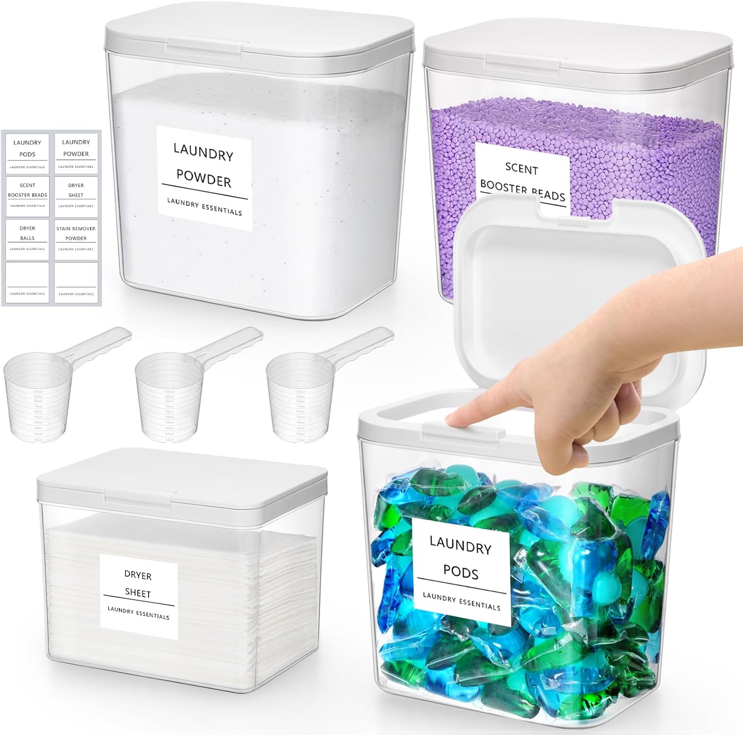 Lifewit Laundry Pods Container Dryer Sheet Holder Detergent Jar