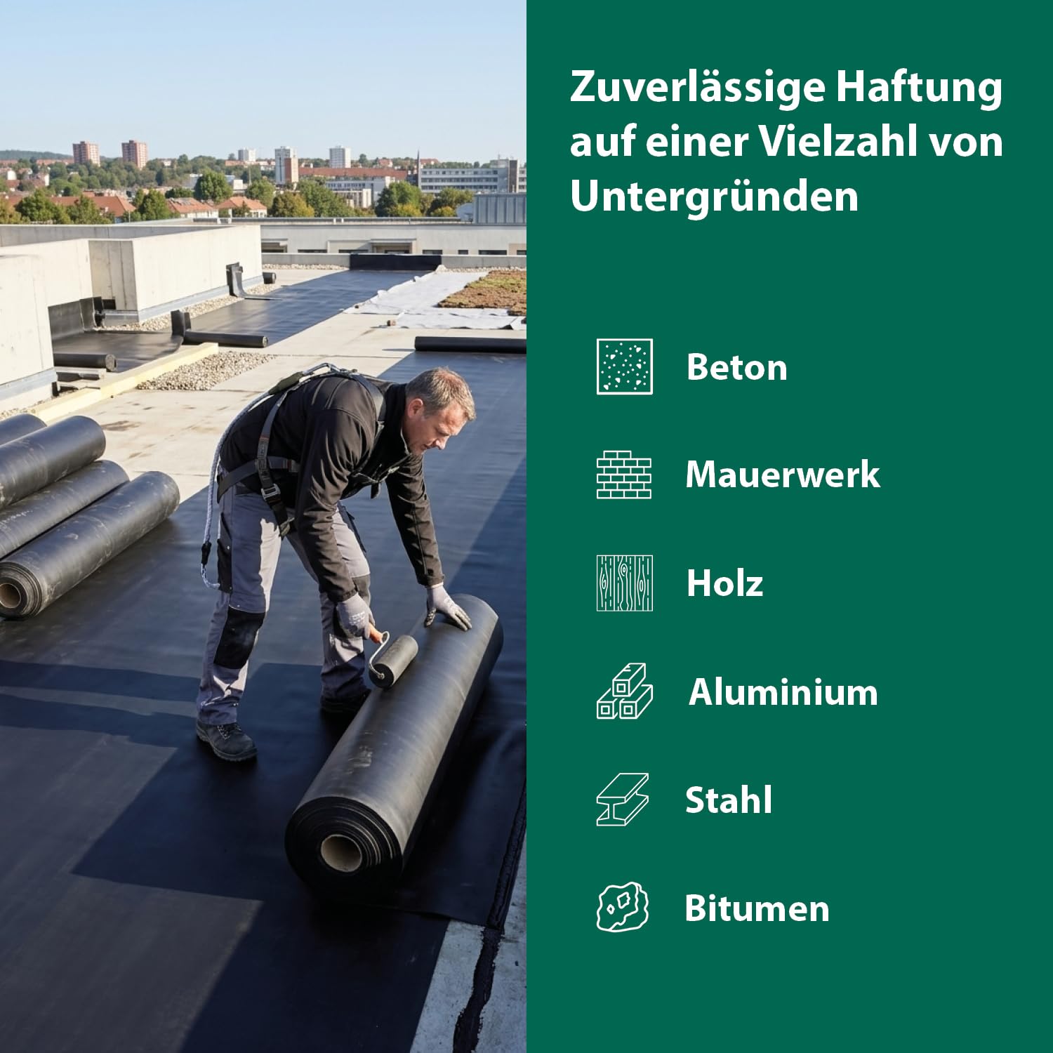 SILISTO® EPDM 1K Folienkleber Schwarz 3x 600ml Set – Profi Spezialkleber für EPDM-Folien auf Beton, Holz, Bitumen & Metall – Inkl. Beuteldüsen – Styrolkautschuk-Kleber für Bau & Dach