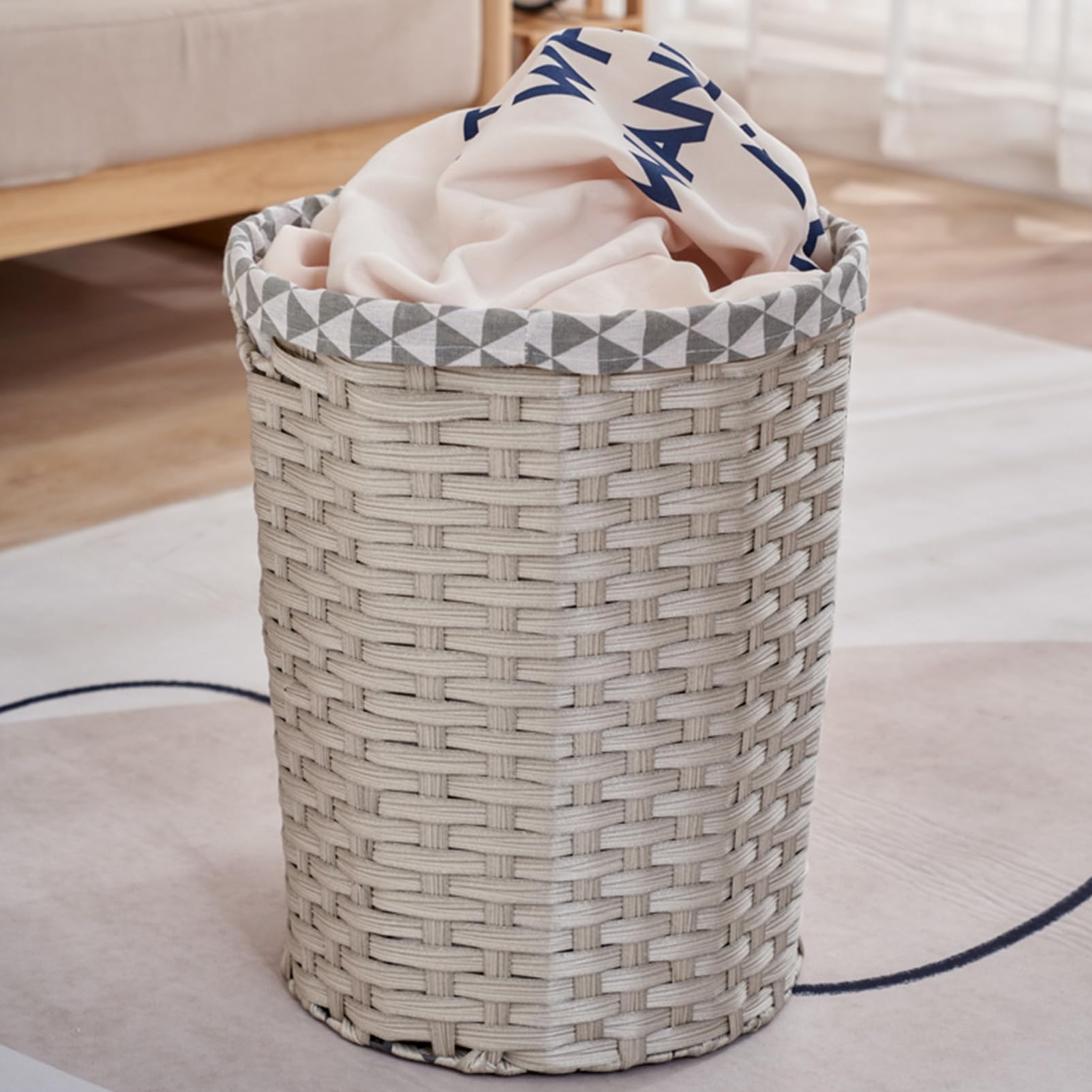 Cesto per la biancheria in rattan con coperchio, cesto per la biancheria sporca extra large, cesto portaoggetti per giocattoli sul balcone del bagno, cesto portaoggetti per la camera da letto, scato