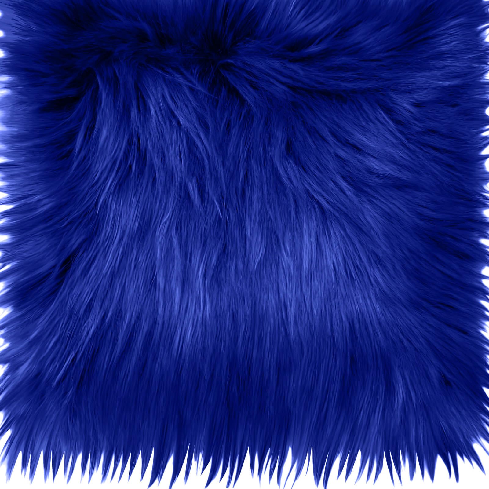 25x25CM Royal Blue Faux Fur Fabrics Square, Plush Fluffy Fuzzy Cut Craft Fur, Craft Beard Hair, Beard Miniature Dolls Rugs Mats Gift, Winter Halloween Christmas Costume Party Decorations