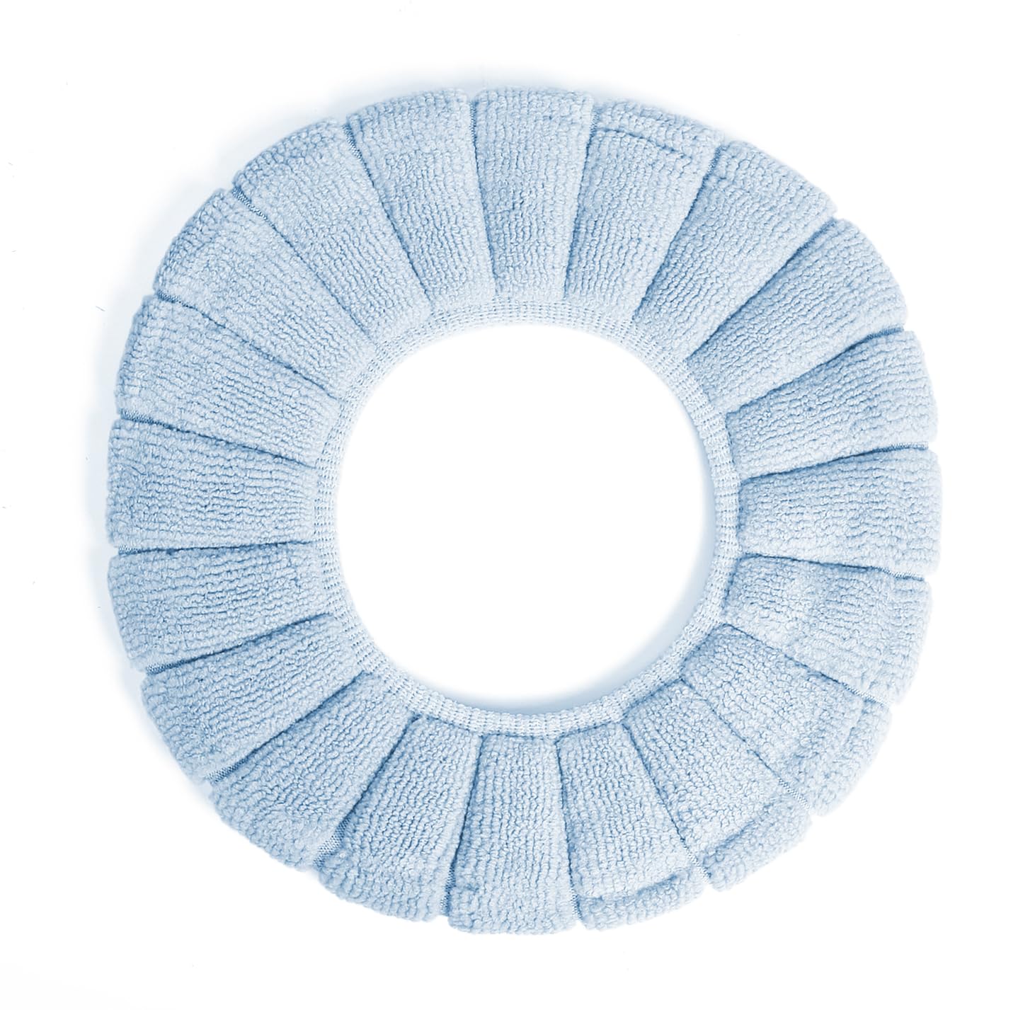 2 PCS Soft Thicker Plush Bathroom Toilet Seat Cover Pads Stretchable Washable Cloth Design for Universal Toilets (Blue)