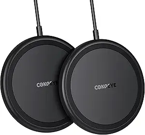 Wireless Charger, 15W Max Fast Wireless Charging Pad 2-Pack Compatible with iPhone16/16Plus/16Pro /16ProMax/iPhone15/15Pro/15Plus/14/13/12/Samsung S24 /S24Ultra/S23Ultra/S22/S21,AirPods Pro 2