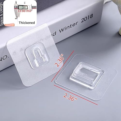 Miniatura 6 de Double Sided Adhesive Wall Hooks,20 Pack Self Adhesive Hooks,Suitable for Hanging and Organizing Power Outlets, Picture Frames, and Tissue Boxes at