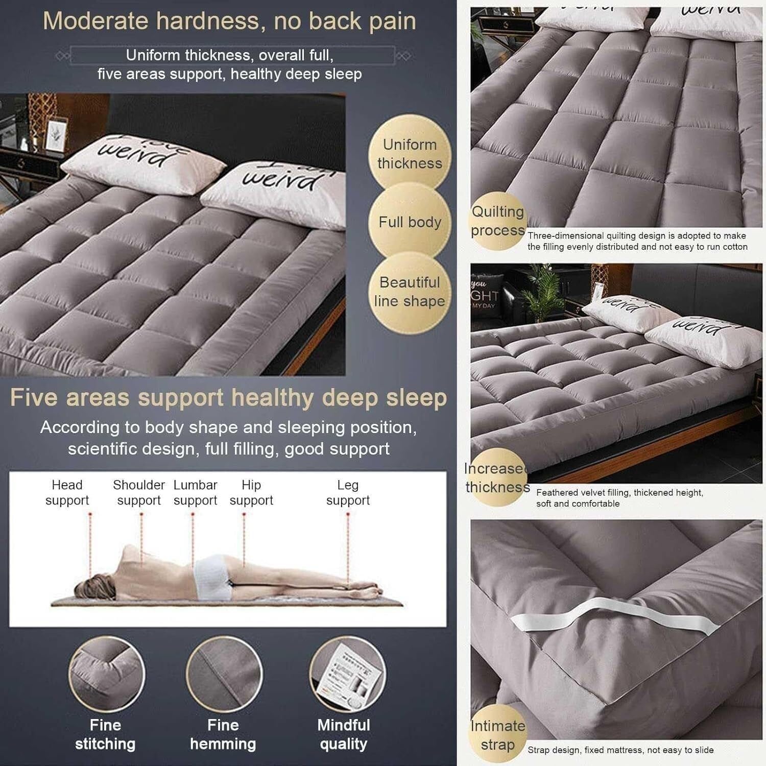 Gruby, składany podwójny materac futon, miękki i oddychający, odciążenie do sypialni, podróży, akademika i kempingu, żółty, 150 x 200 cm dla najwyższego komfortu