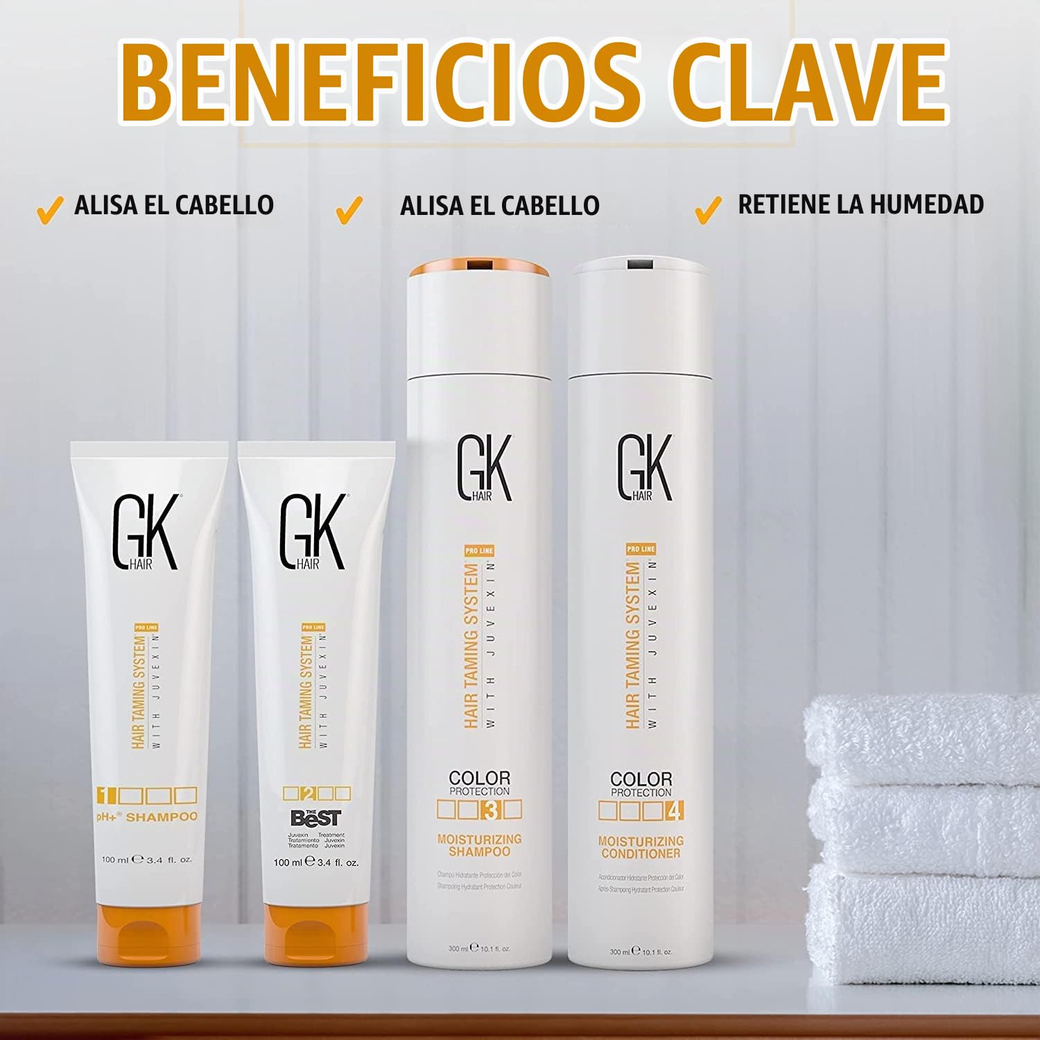 GK HAIR Global Keratin The Best Consumer Box Kit (300ml / 10.8 Fl Oz) Kit de tratamiento de alisado de queratina y alisado brasileño para un cabello natural sedoso y sin encrespamiento