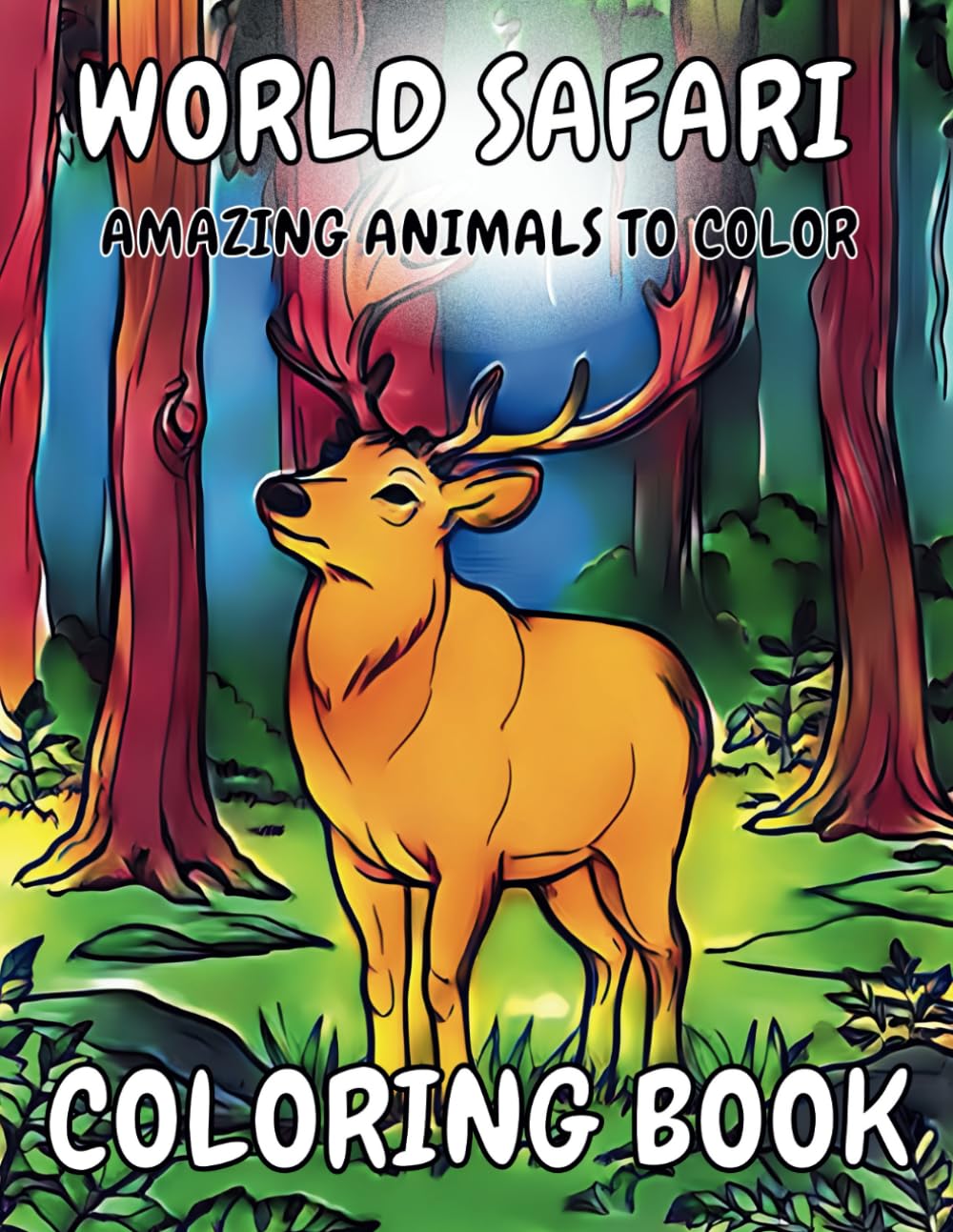 World Safari - Amazing animals to color: For all ages, coloring book of animals in their natural environment