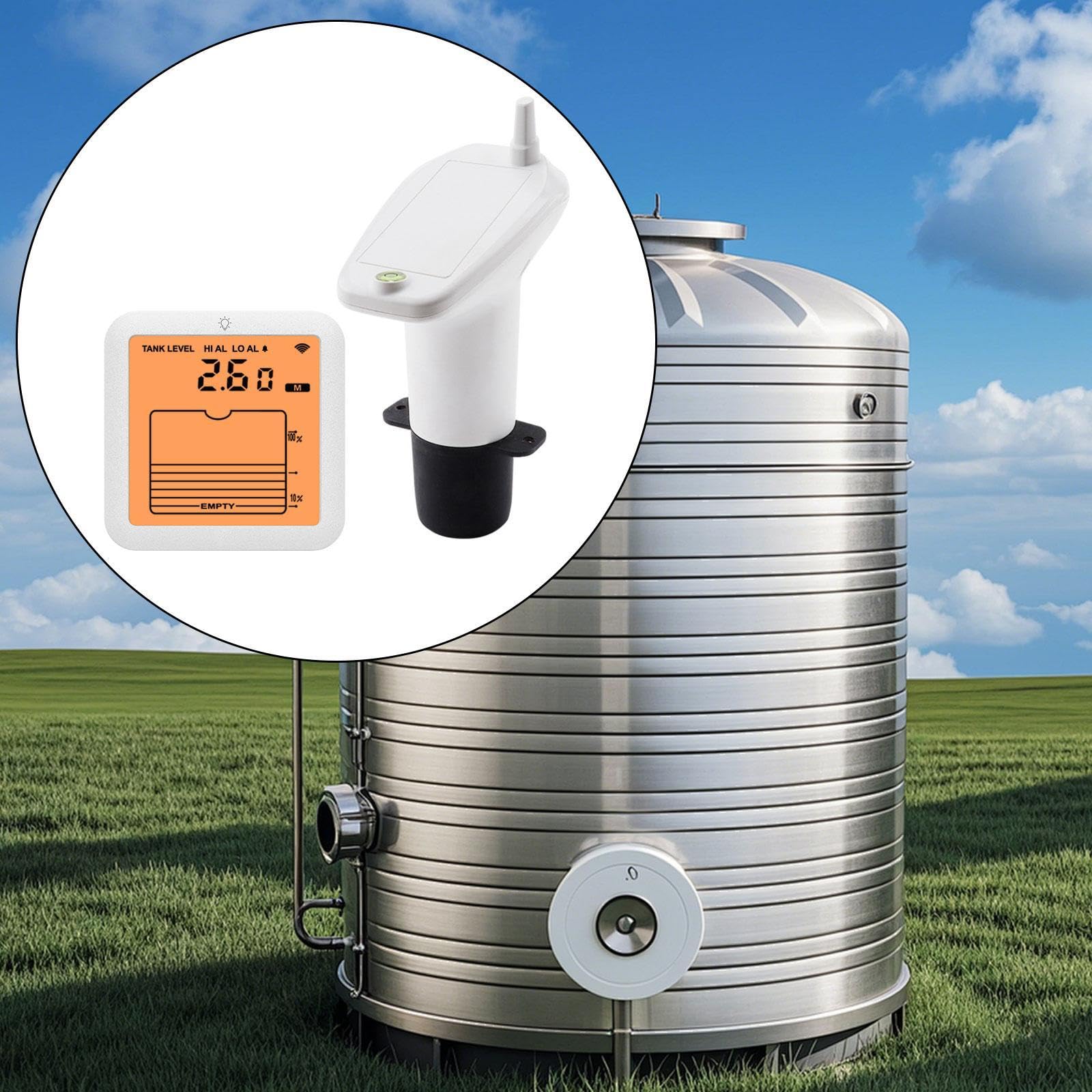 Indicador Digital de Nivel de Agua, Medidor de Nivel de Líquido, Indicador de Nivel de Tanque con Pantalla de 3,42 Pulgadas, Fabricado en Material PP
