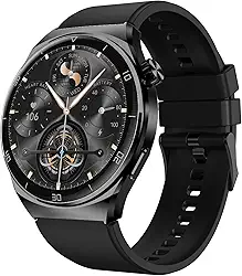 Smartwatch Aurafit Relógio inteligente para Homens, Tela Full Touch 1.43'AMOLED, IP68, Compatível com iOS e Android, 110+ Modos Esportivos, Assistente de Voz, Faz e Recebe Ligações