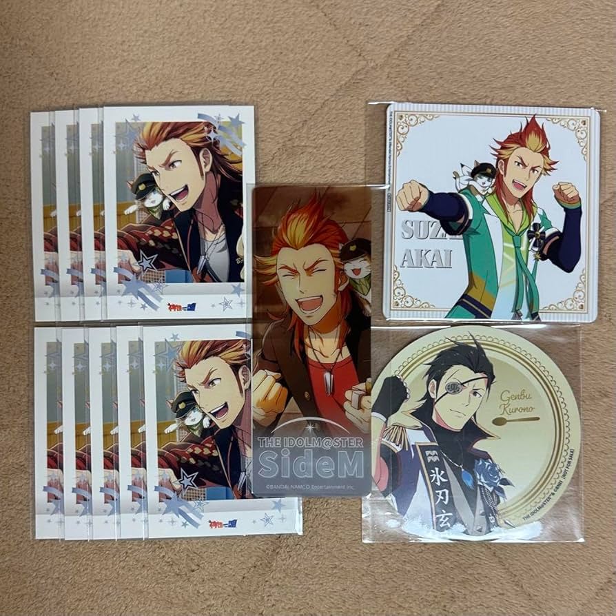 SideM 神速一魂　紅井朱雀　黒野玄武　ファンコン　缶バッジ　セット　まとめ Amazon.co.jp: SideM 神速一魂 紅井朱雀 黒野玄武 にゃこ グッズ