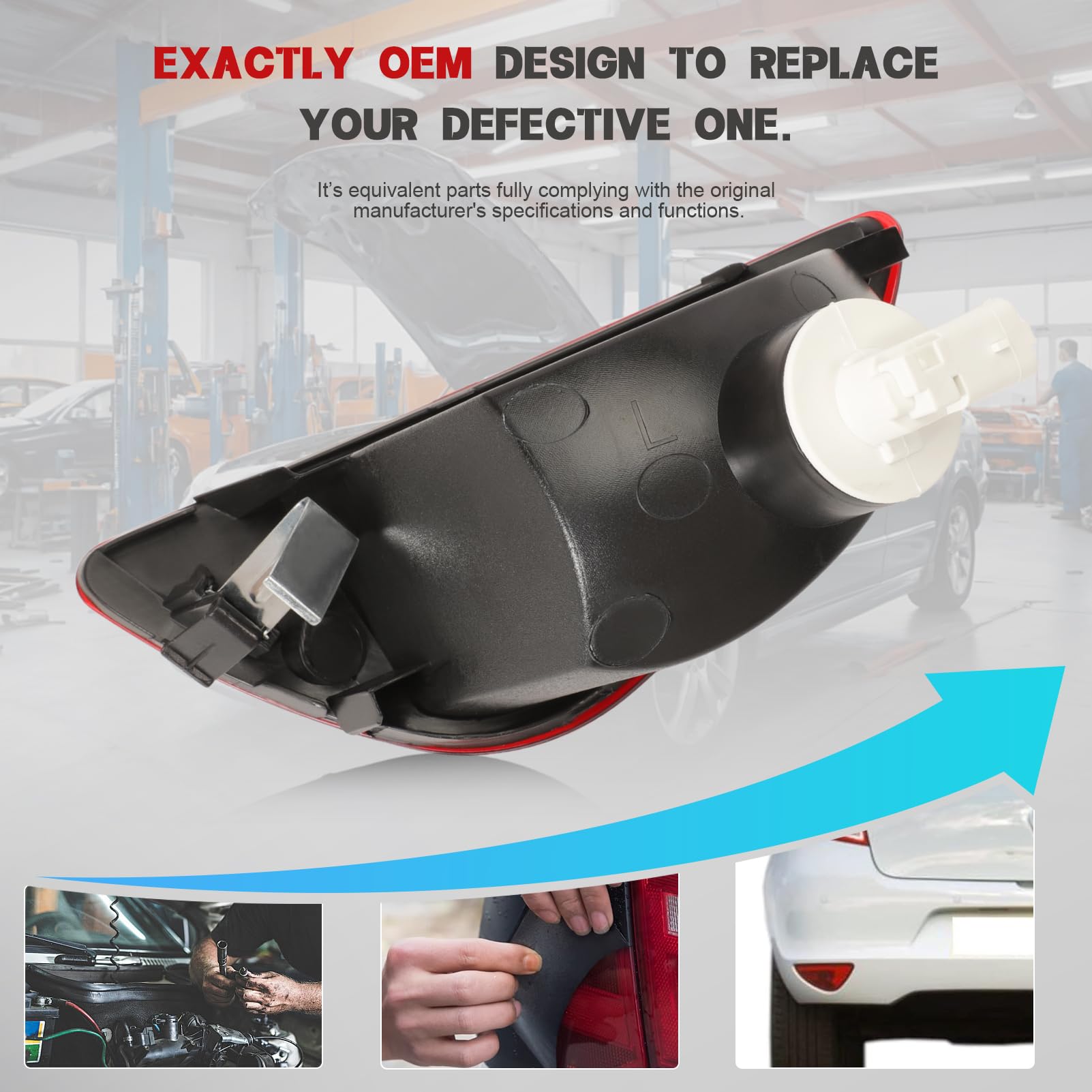 KASturbo Fendinebbia posteriore sinistro per Clio Mk3 Hatchback 2007 2008 2009 2010 2011 2012, sostituisce 8200776055