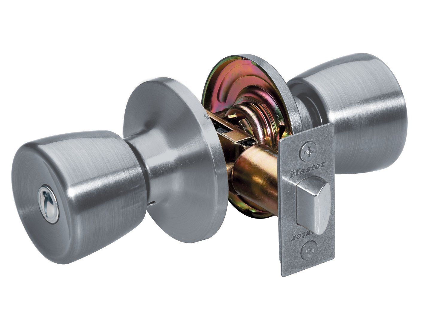 Bouton de porte Master Lock TUO0315 quincaillerie nickel satiné tulipe