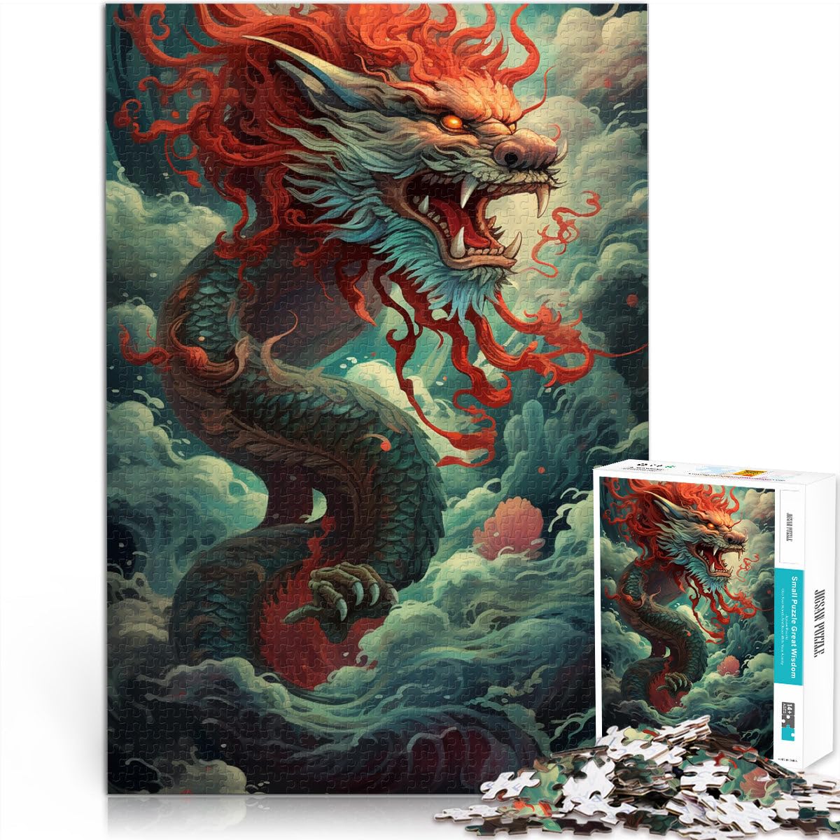 1000 Piece Jigsaws for Adults Chinese dragon Challenging Game Wall Decoration Unique Birthday and Xmas Gifts 19.7 in x29.5 in for Teens Age 14 Years Up โ image 1